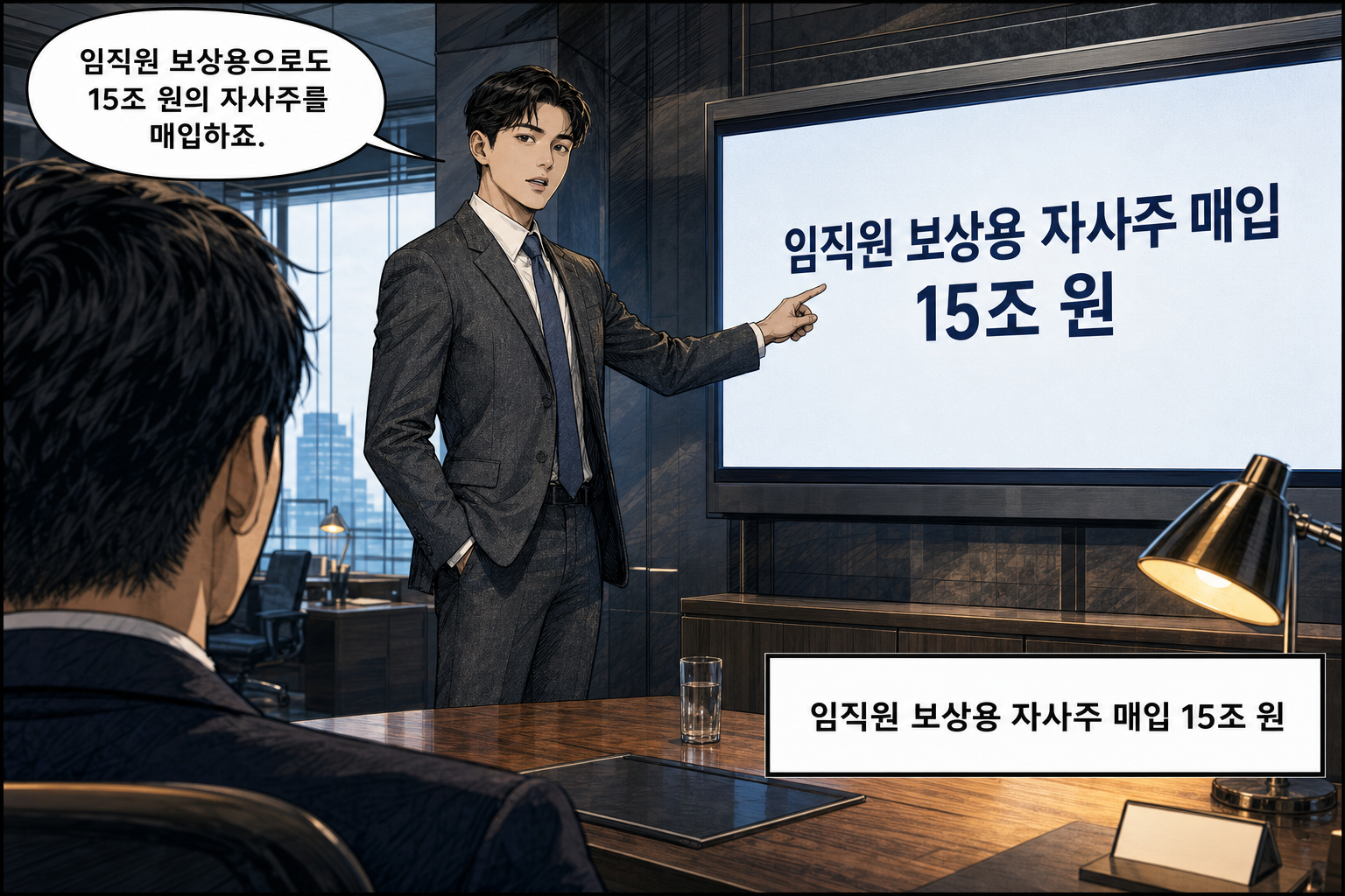 B: 임직원 보상용으로도 15조 원의 자사주를 매입하죠.