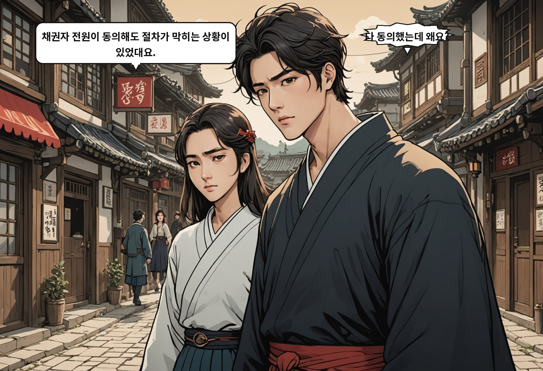 A: 채권자 전원이 동의해도 절차가 막히는 상황이 있었대요. B: 다 동의했는데 왜요?