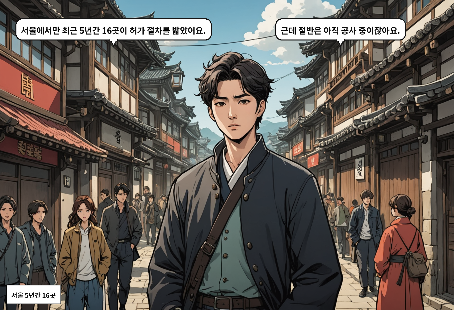 A: 서울에서만 최근 5년간 16곳이 허가 절차를 밟았어요. B: 근데 절반은 아직 공사 중이잖아요.