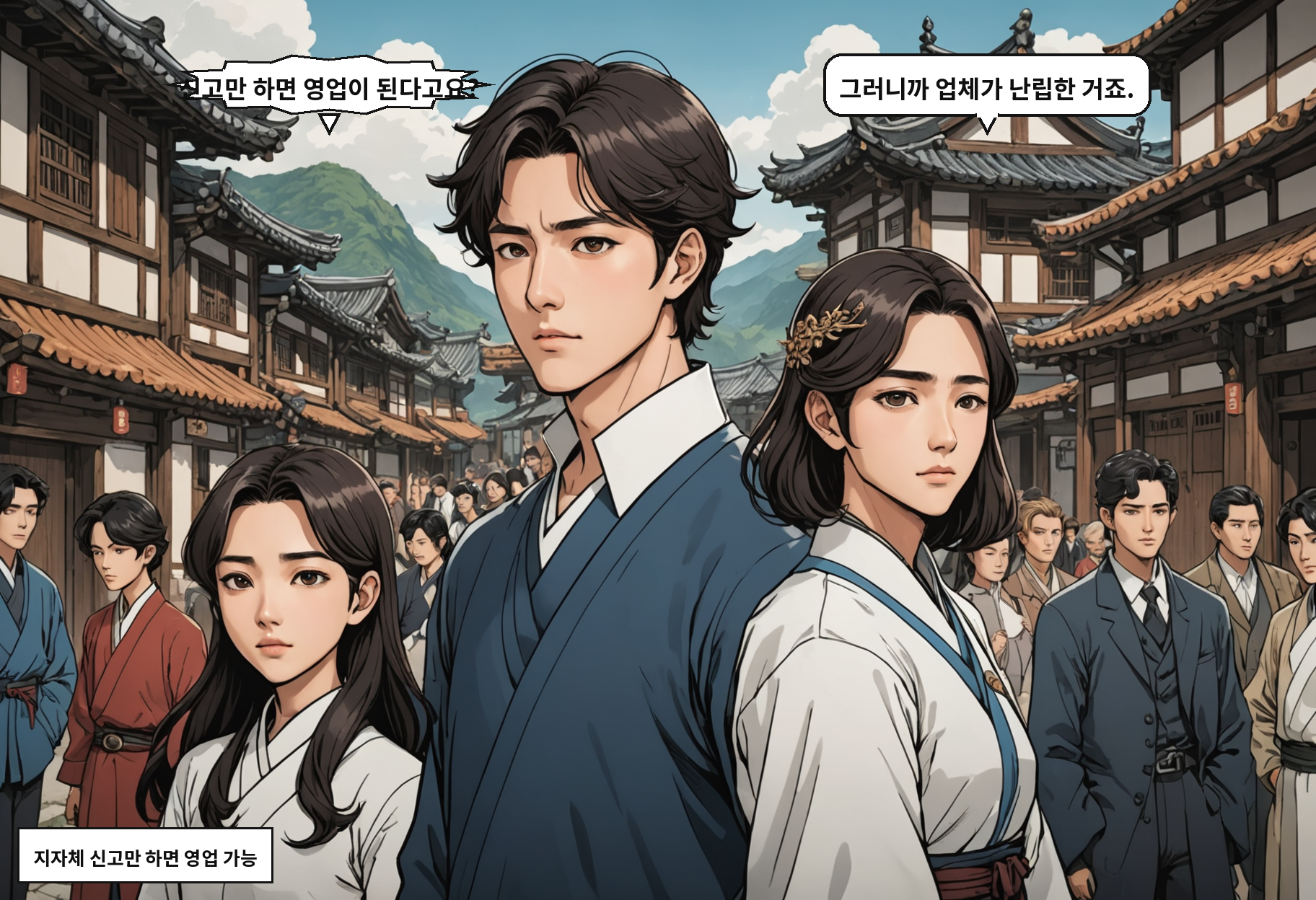 B: 신고만 하면 영업이 된다고요? A: 그러니까 업체가 난립한 거죠.