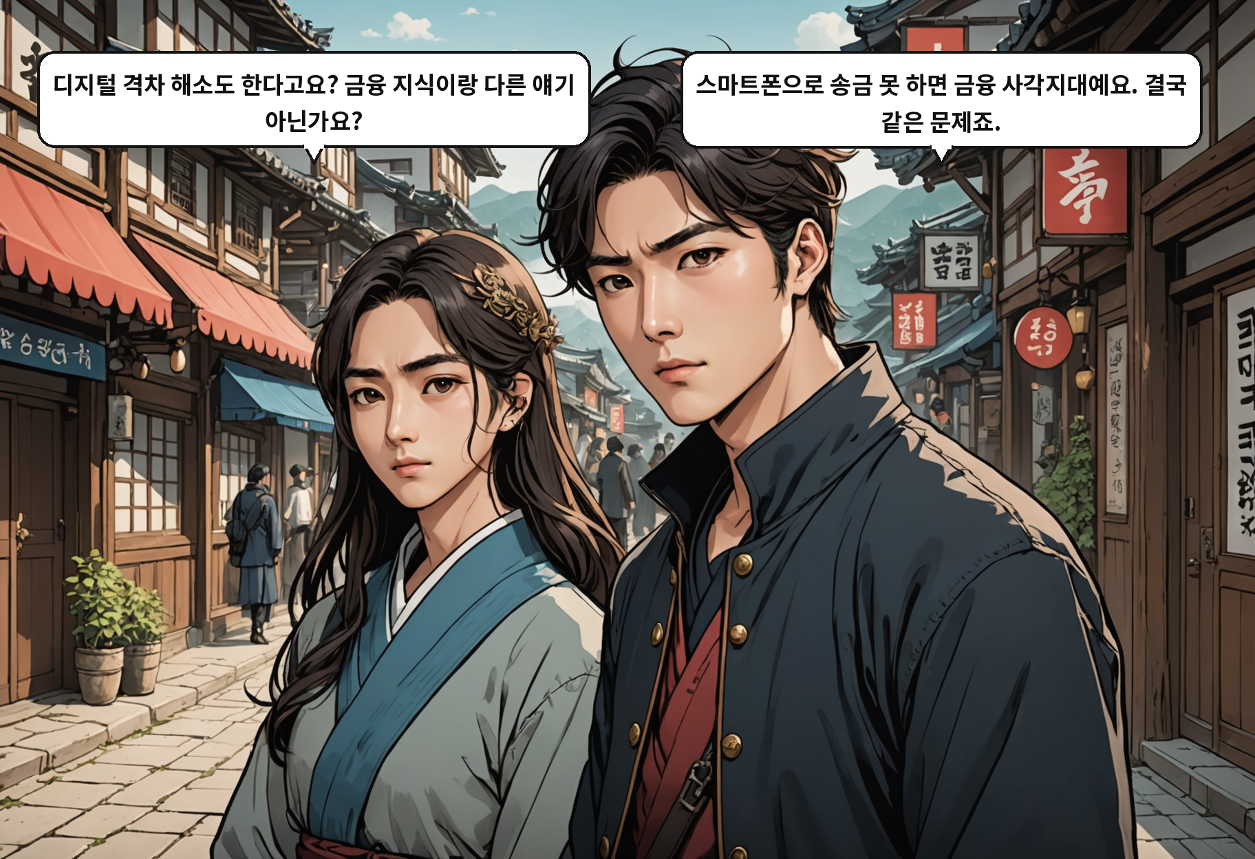 B: 디지털 격차 해소도 한다고요? 금융 지식이랑 다른 얘기 아닌가요? A: 스마트폰으로 송금 못 하면 금융 사각지대예요. 결국 같은 문제죠.