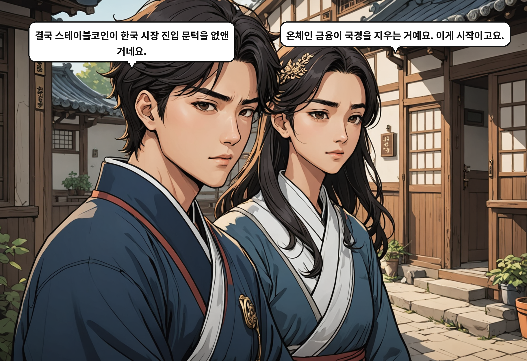 A: 결국 스테이블코인이 한국 시장 진입 문턱을 없앤 거네요. B: 온체인 금융이 국경을 지우는 거예요. 이게 시작이고요.