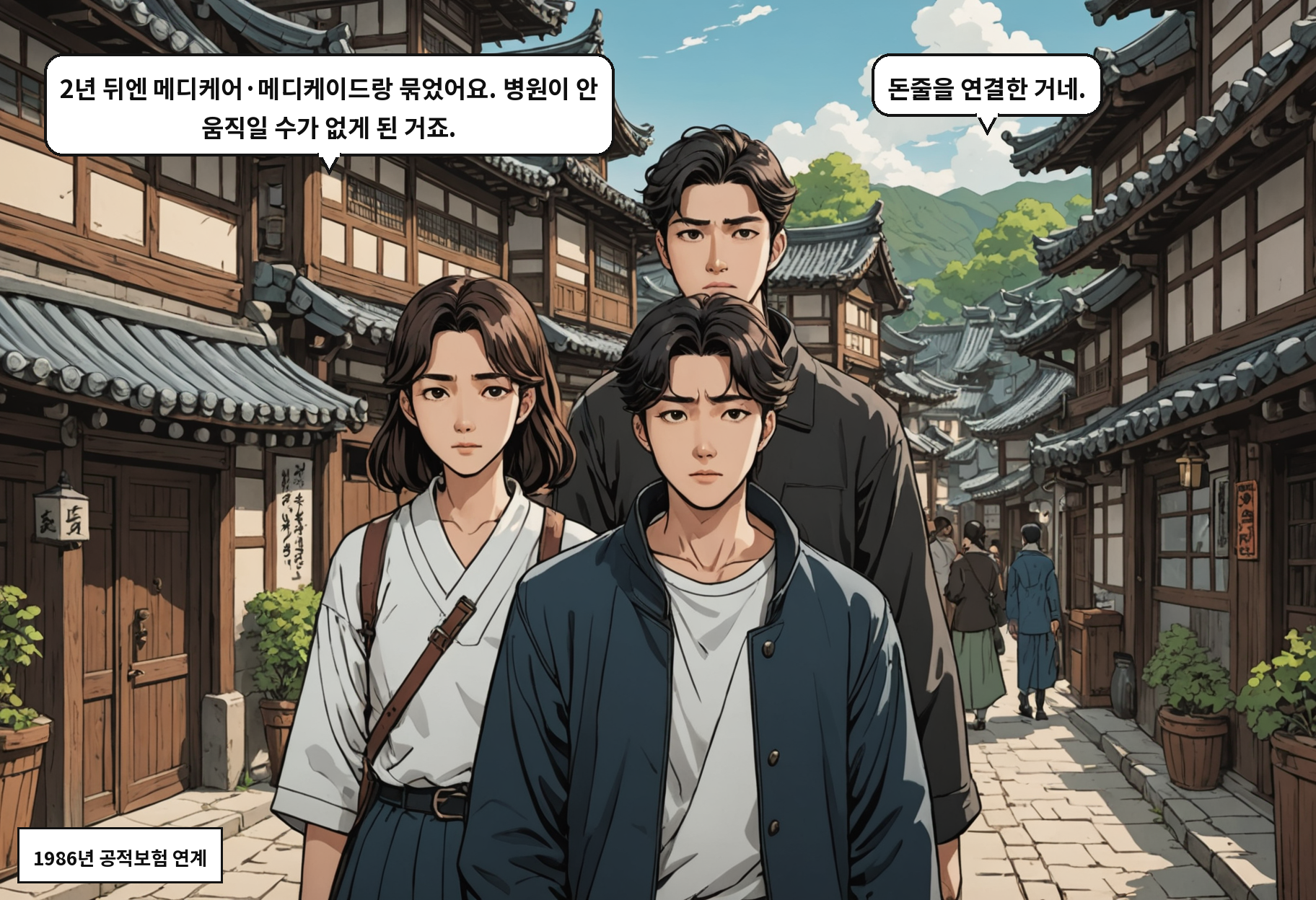A: 2년 뒤엔 메디케어·메디케이드랑 묶었어요. 병원이 안 움직일 수가 없게 된 거죠. B: 돈줄을 연결한 거네.