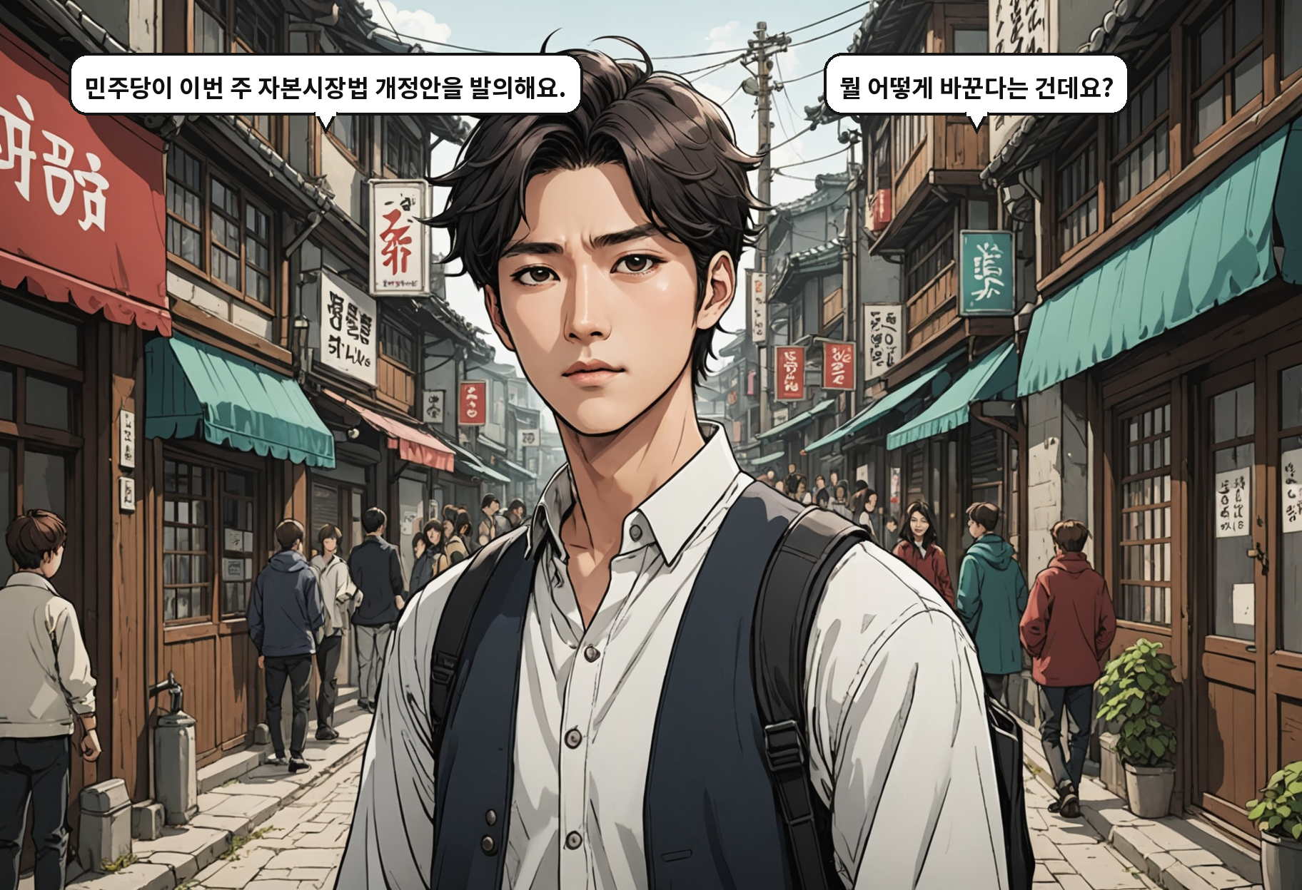 A: 민주당이 이번 주 자본시장법 개정안을 발의해요. B: 뭘 어떻게 바꾼다는 건데요?