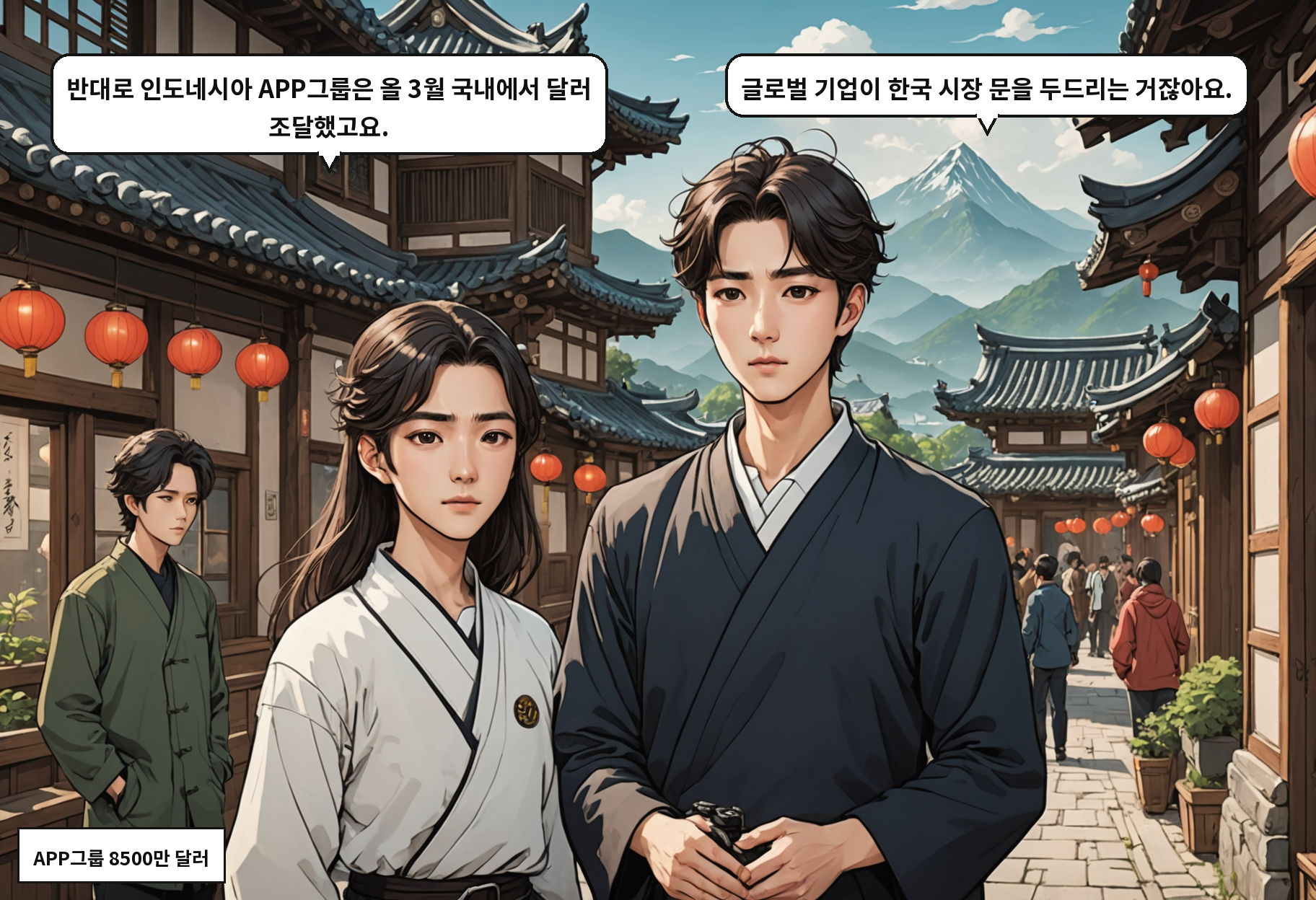 A: 반대로 인도네시아 APP그룹은 올 3월 국내에서 달러 조달했고요. B: 글로벌 기업이 한국 시장 문을 두드리는 거잖아요.