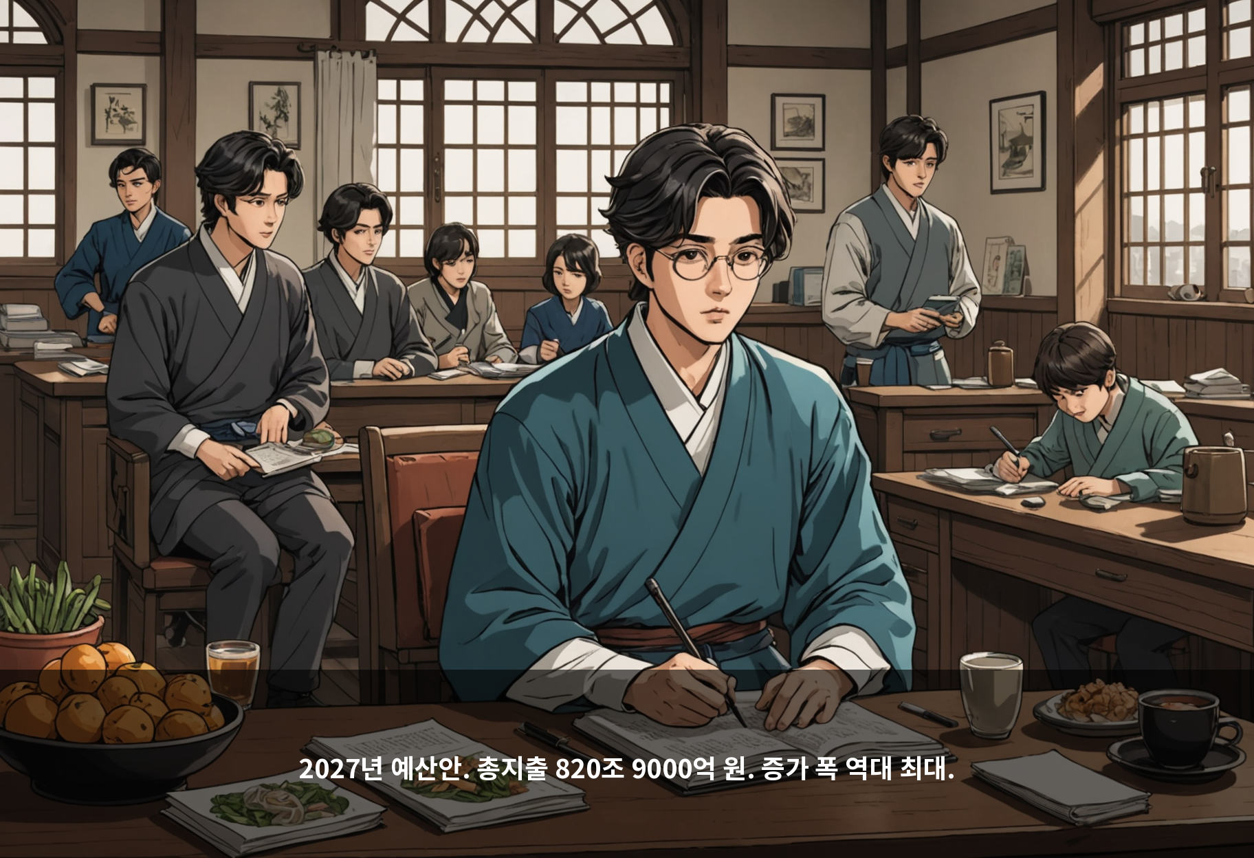 2027년 예산안. 총지출 820조 9000억 원. 증가 폭 역대 최대.