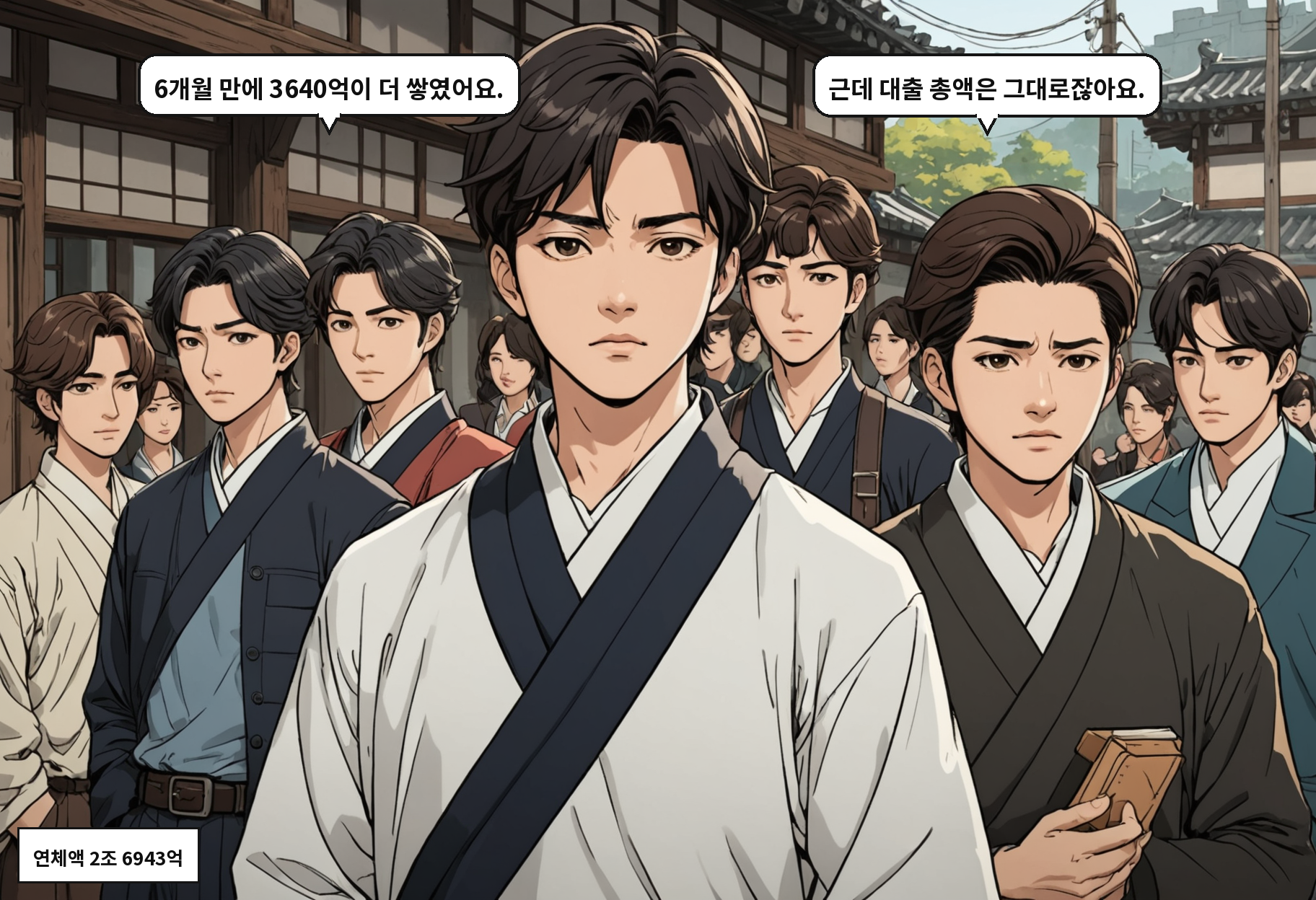 A: 6개월 만에 3640억이 더 쌓였어요. B: 근데 대출 총액은 그대로잖아요.