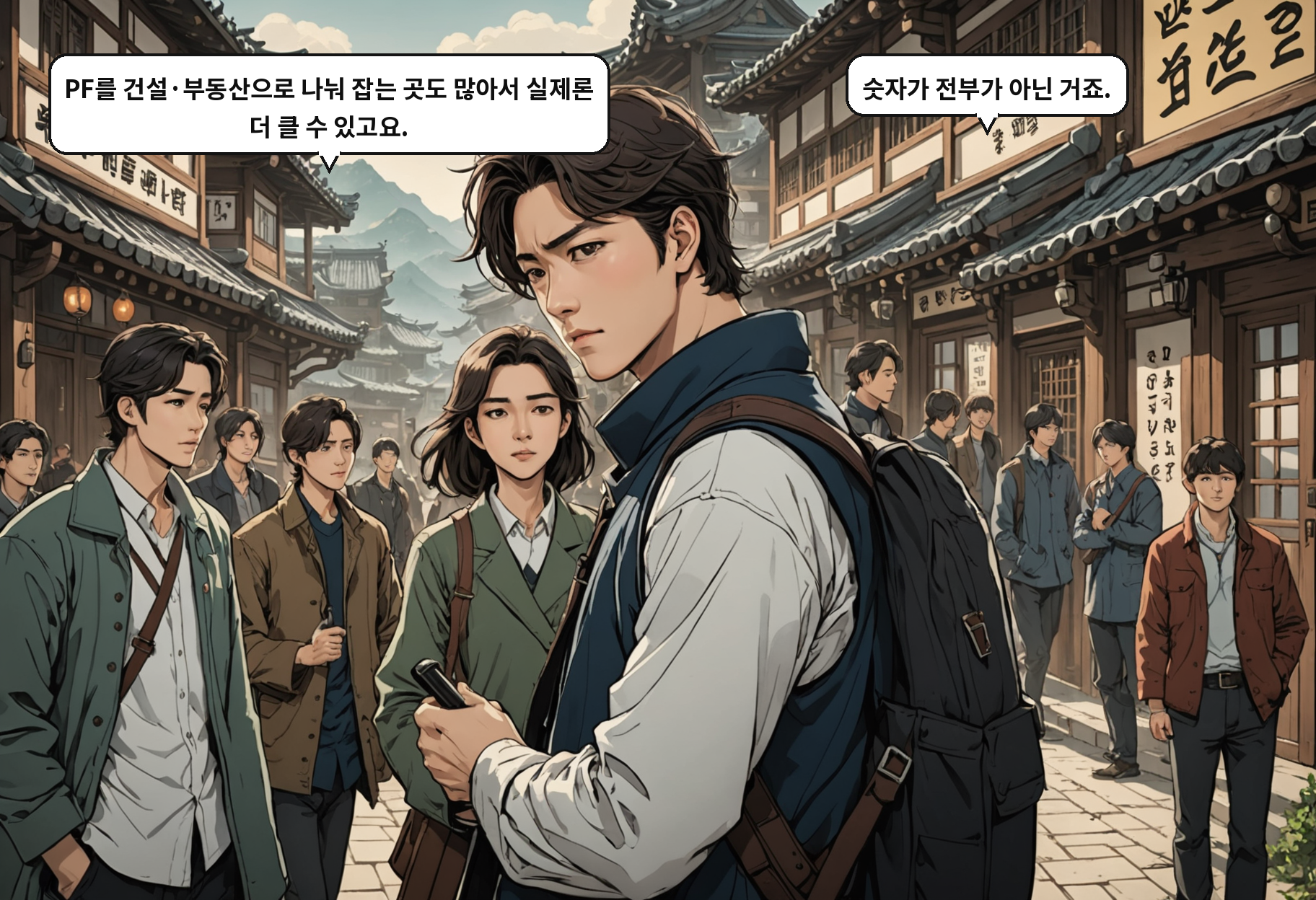 A: PF를 건설·부동산으로 나눠 잡는 곳도 많아서 실제론 더 클 수 있고요. B: 숫자가 전부가 아닌 거죠.