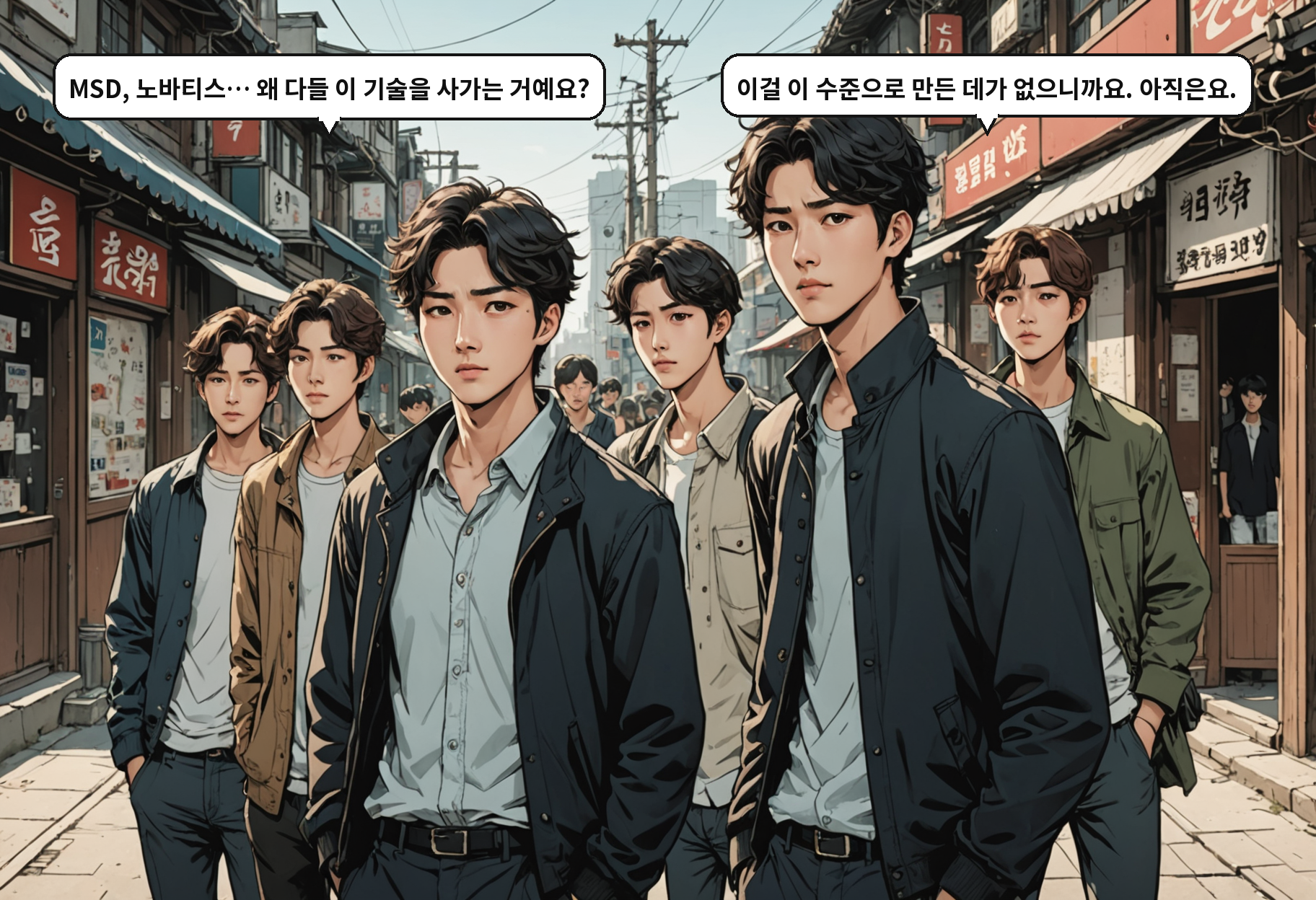 B: MSD, 노바티스… 왜 다들 이 기술을 사가는 거예요? A: 이걸 이 수준으로 만든 데가 없으니까요. 아직은요.
