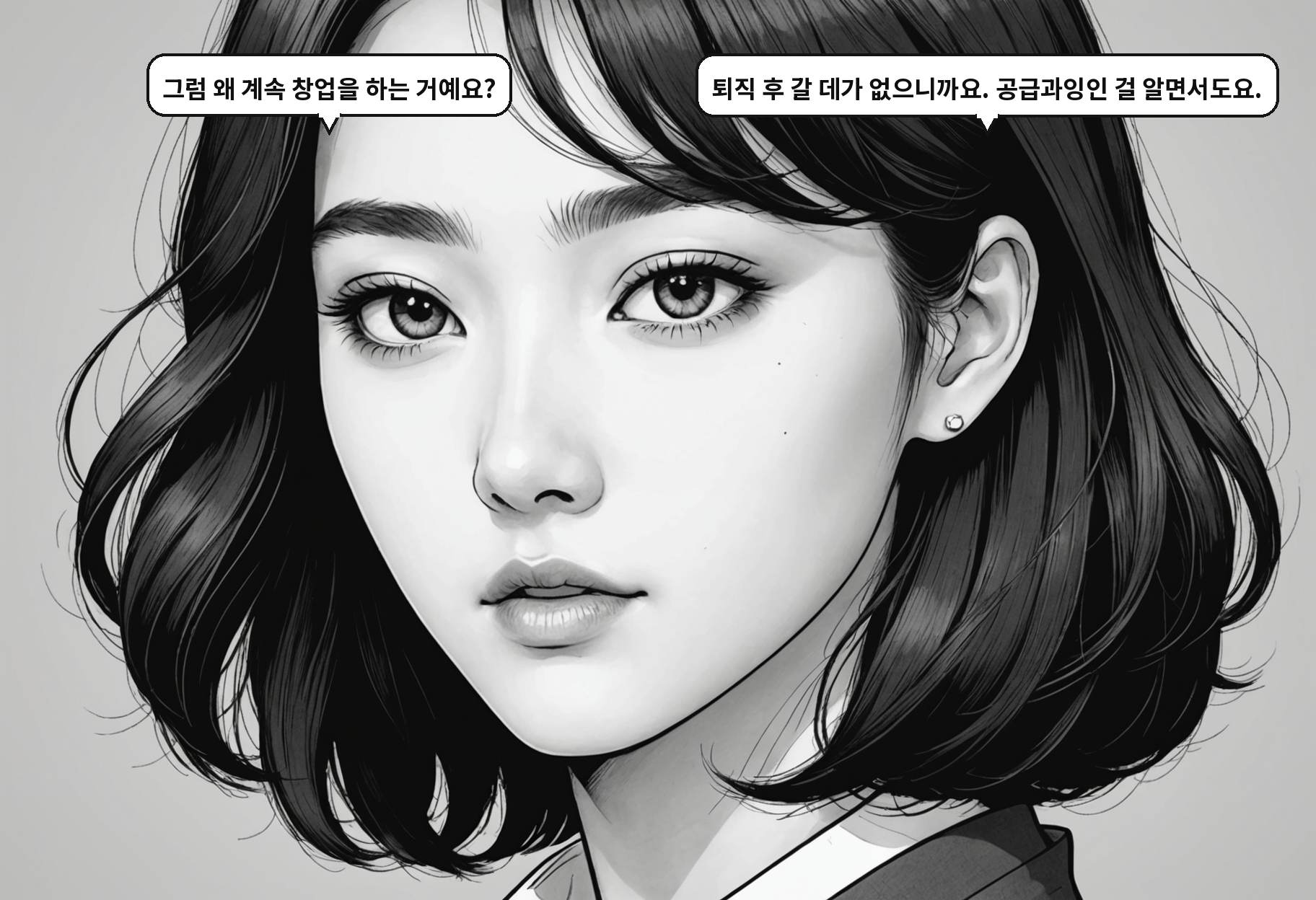 B: 그럼 왜 계속 창업을 하는 거예요? A: 퇴직 후 갈 데가 없으니까요. 공급과잉인 걸 알면서도요.