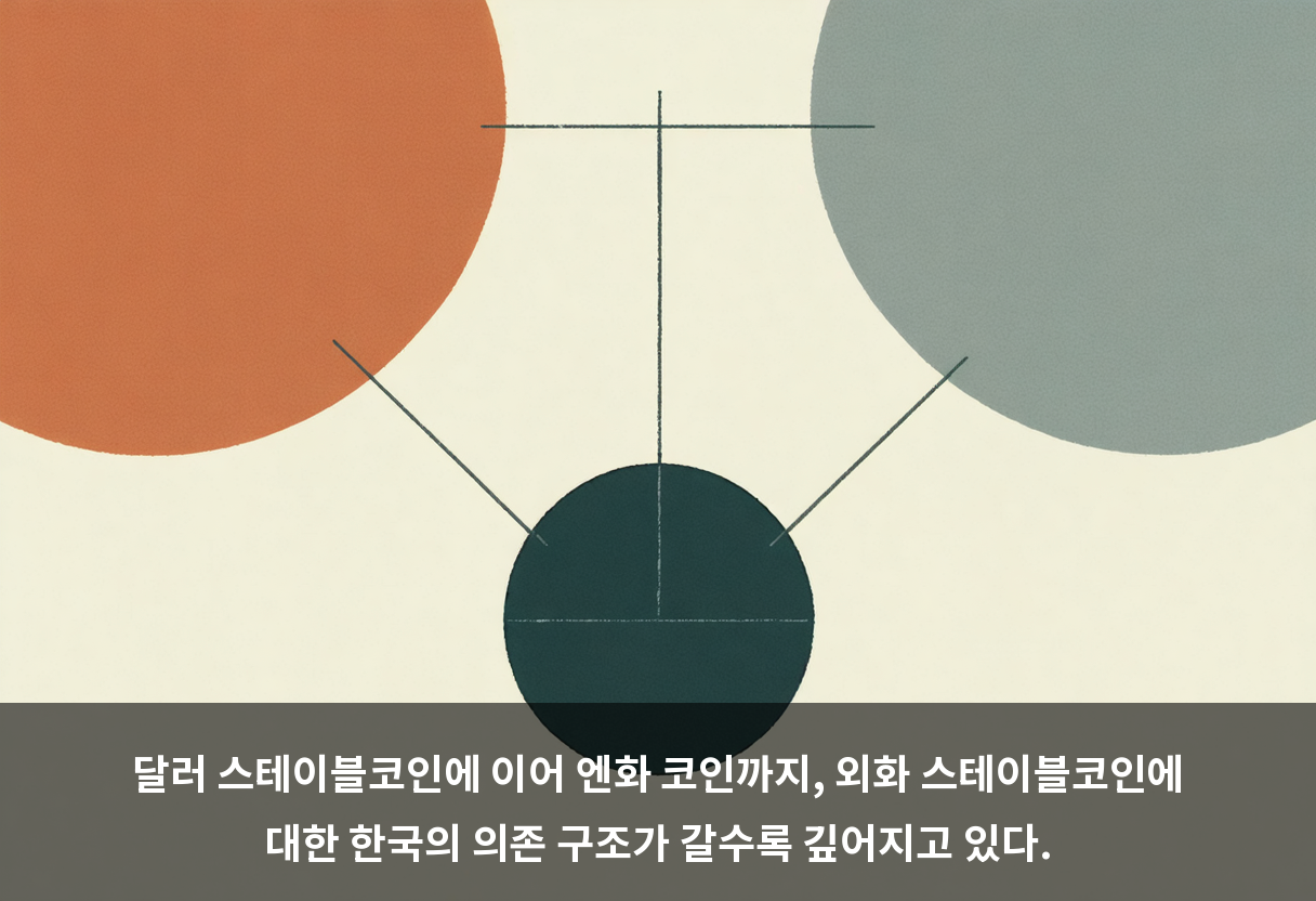 달러 스테이블코인에 이어 엔화 코인까지, 외화 스테이블코인에 대한 한국의 의존 구조가 갈수록 깊어지고 있다.