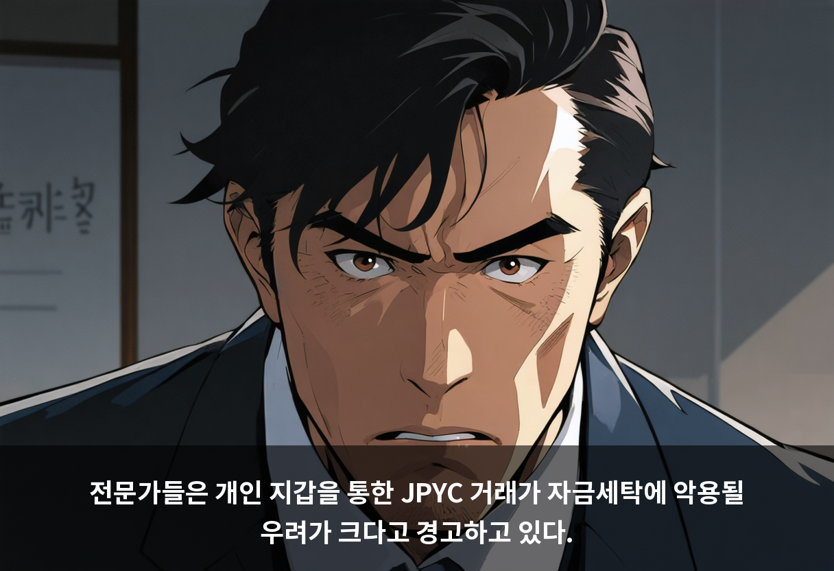 전문가들은 개인 지갑을 통한 JPYC 거래가 자금세탁에 악용될 우려가 크다고 경고하고 있다.