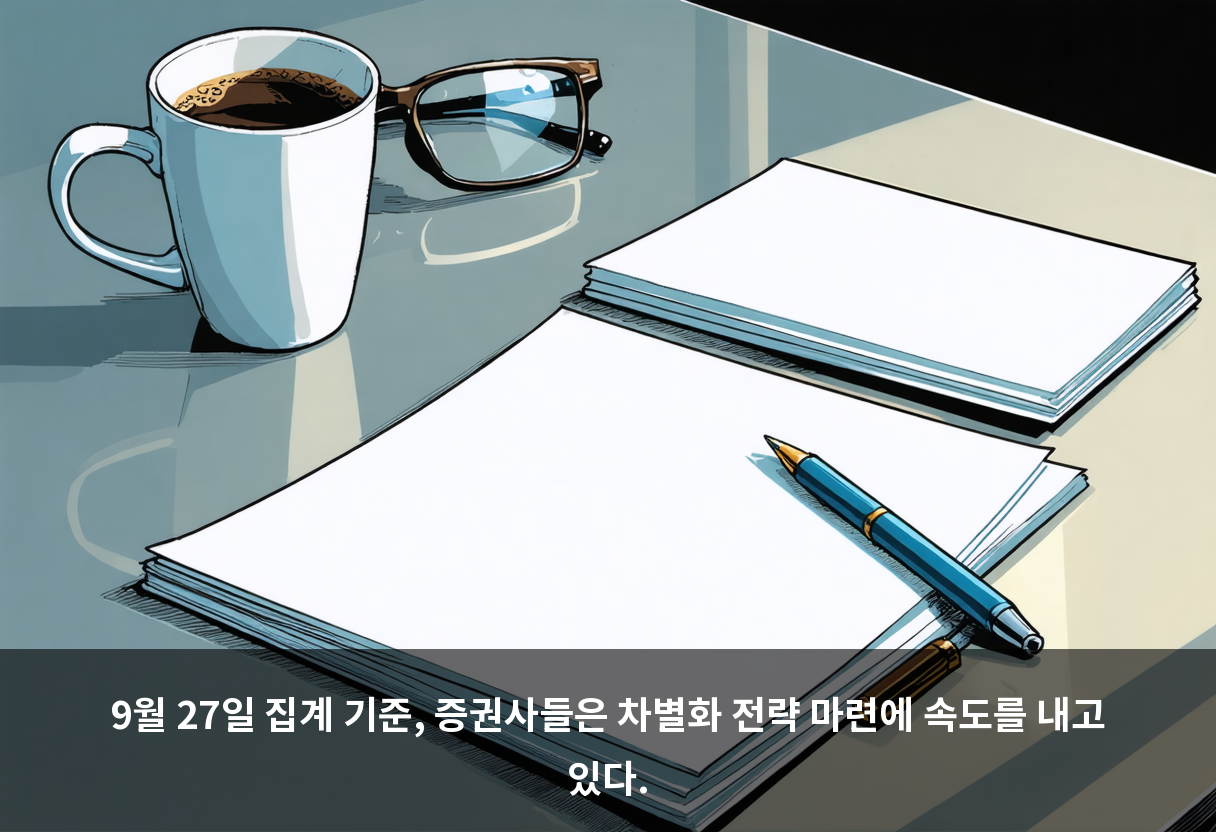 9월 27일 집계 기준, 증권사들은 차별화 전략 마련에 속도를 내고 있다.