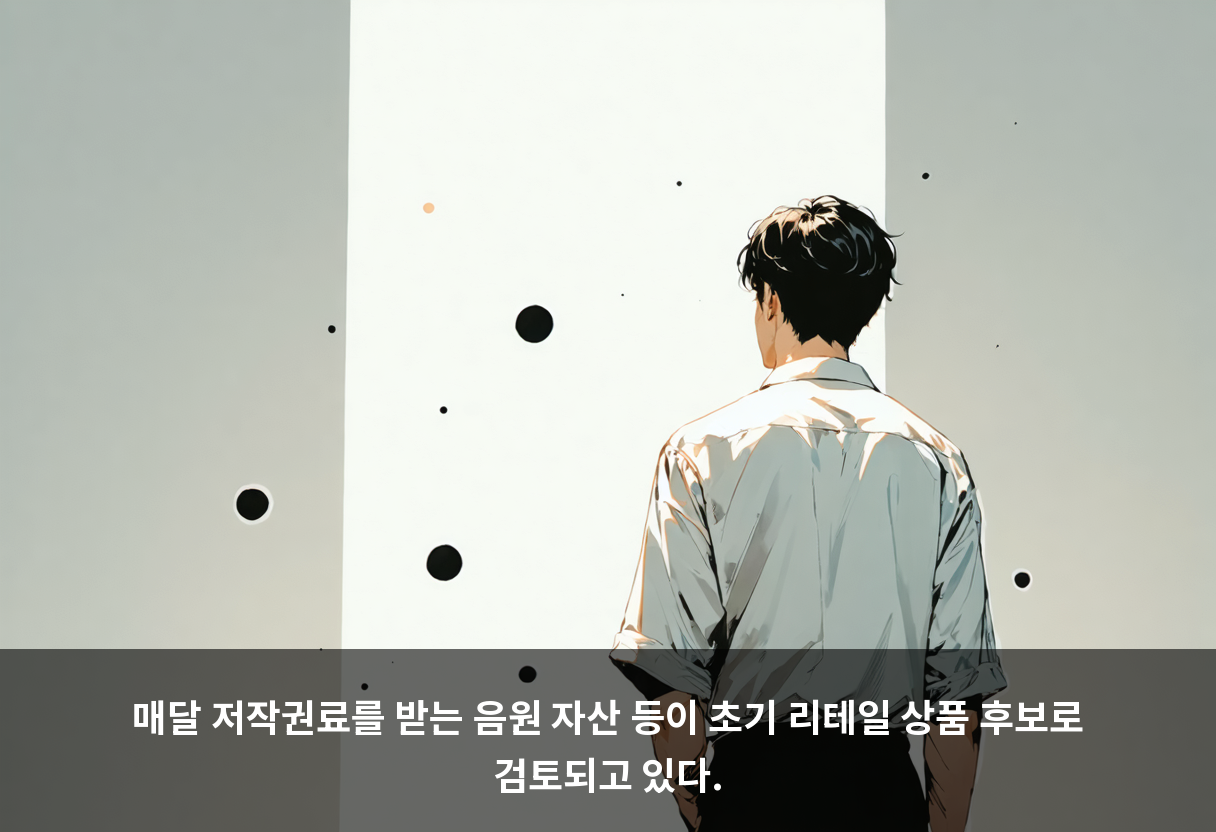 매달 저작권료를 받는 음원 자산 등이 초기 리테일 상품 후보로 검토되고 있다.