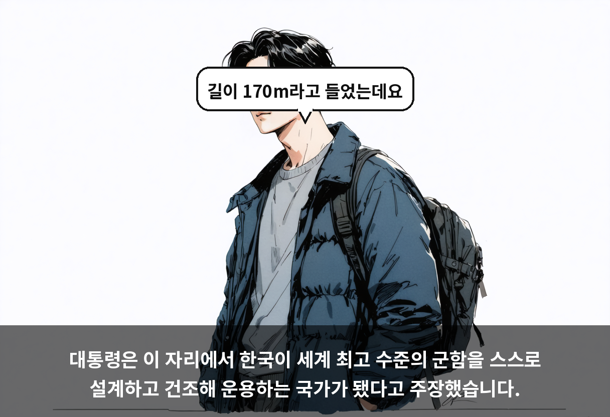 대통령은 이 자리에서 한국이 세계 최고 수준의 군함을 스스로 설계하고 건조해 운용하는 국가가 됐다고 주장했습니다.