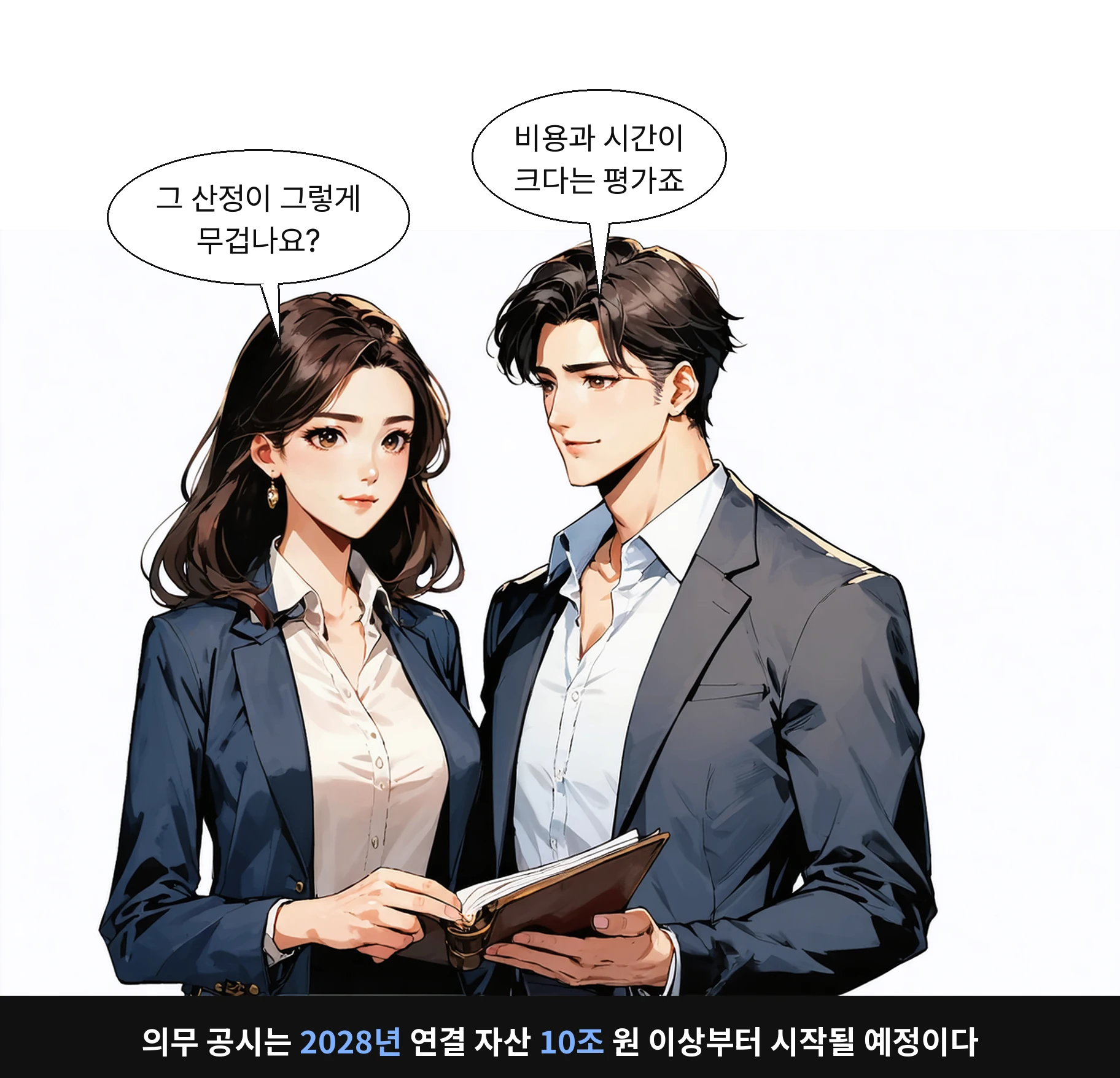 의무 공시는 2028년 연결 자산 10조 원 이상부터 시작될 예정이다