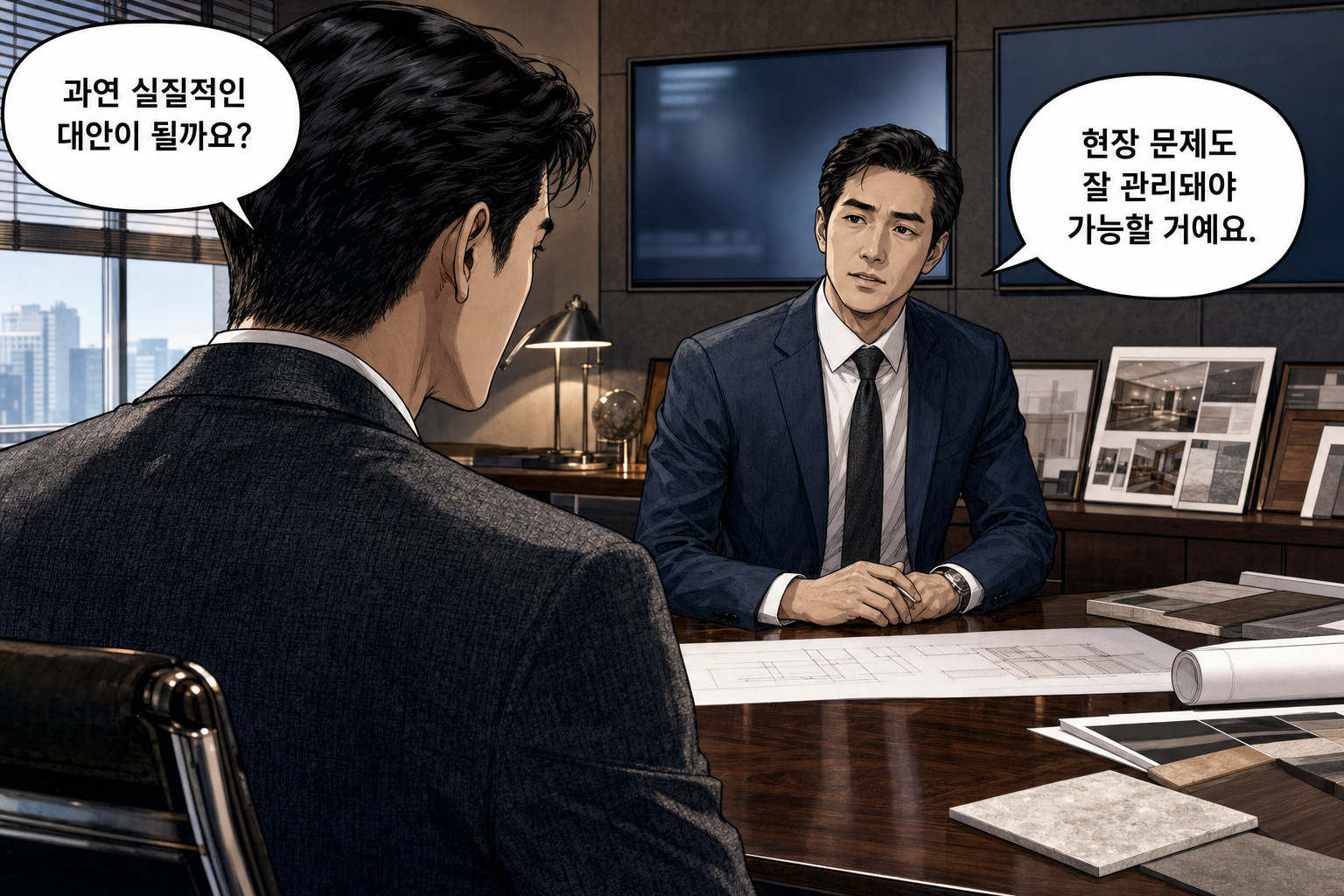A: 과연 실질적인 대안이 될까요? B: 현장 문제도 잘 관리돼야 가능할 거예요.