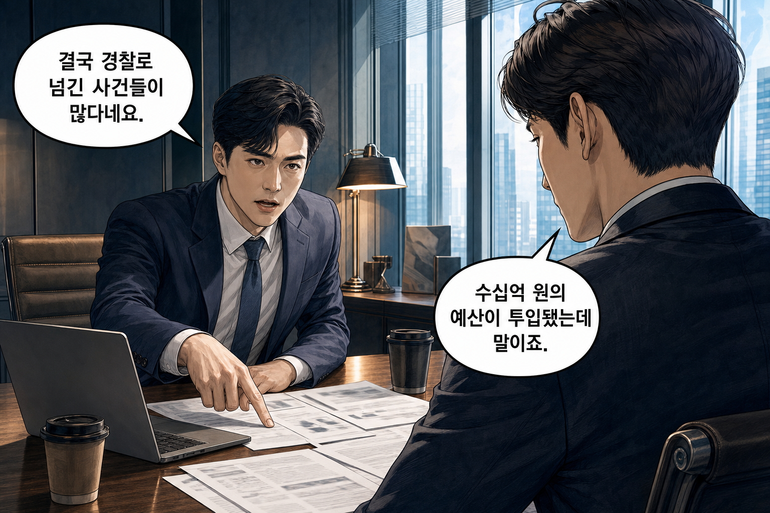 A: 결국 경찰로 넘긴 사건들이 많다네요. B: 수십억 원의 예산이 투입됐는데 말이죠.