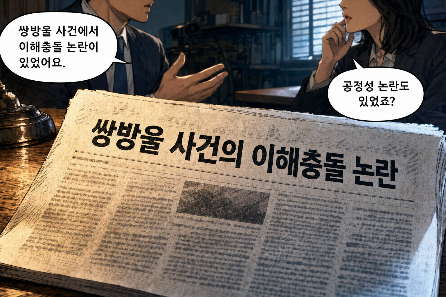 B: 공정성 논란도 있었죠? A: 쌍방울 사건에서 이해충돌 논란이 있었어요.