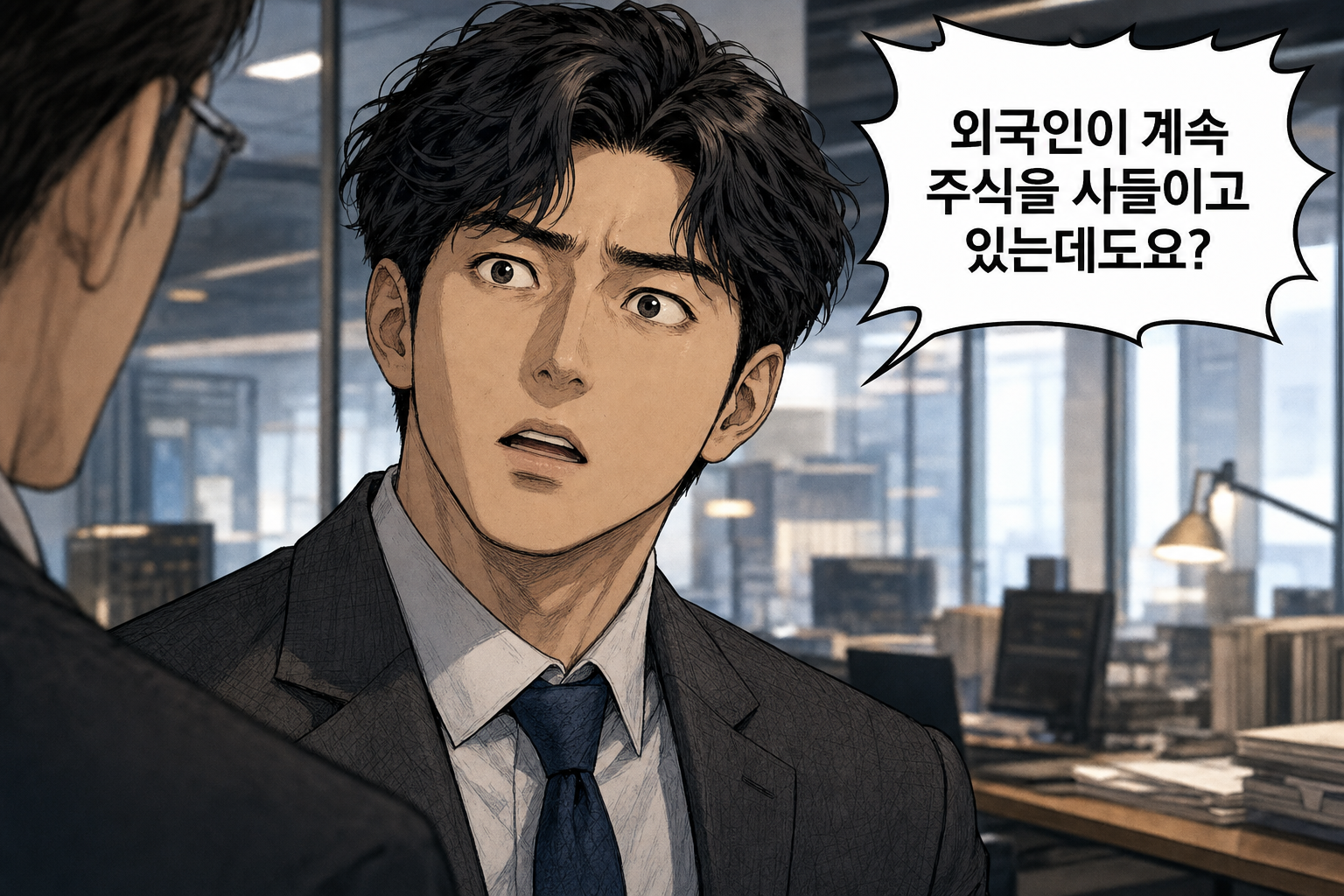 B: 외국인이 계속 주식을 사들이고 있는데도요?