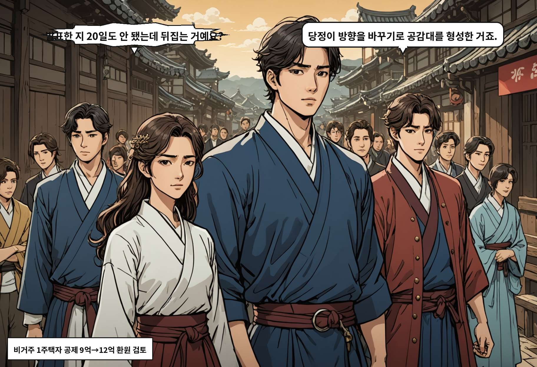 A: 발표한 지 20일도 안 됐는데 뒤집는 거예요? B: 당정이 방향을 바꾸기로 공감대를 형성한 거죠.