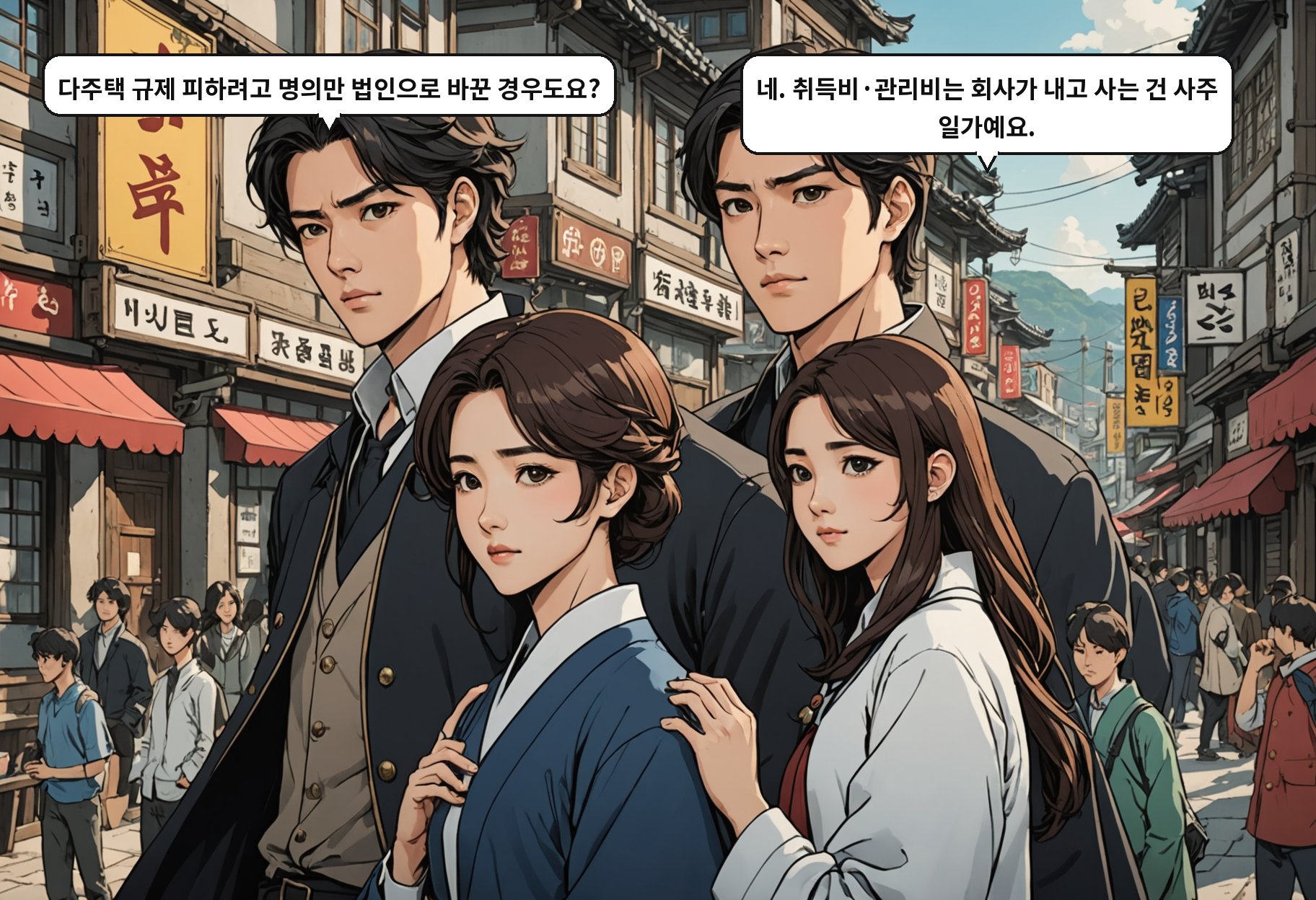 B: 다주택 규제 피하려고 명의만 법인으로 바꾼 경우도요? A: 네. 취득비·관리비는 회사가 내고 사는 건 사주 일가예요.