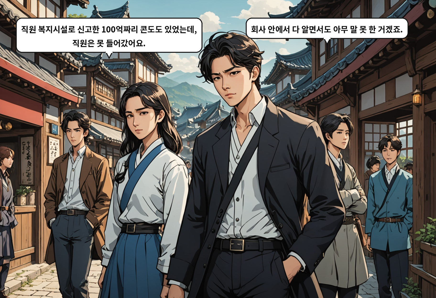 A: 직원 복지시설로 신고한 100억짜리 콘도도 있었는데, 직원은 못 들어갔어요. B: 회사 안에서 다 알면서도 아무 말 못 한 거겠죠.