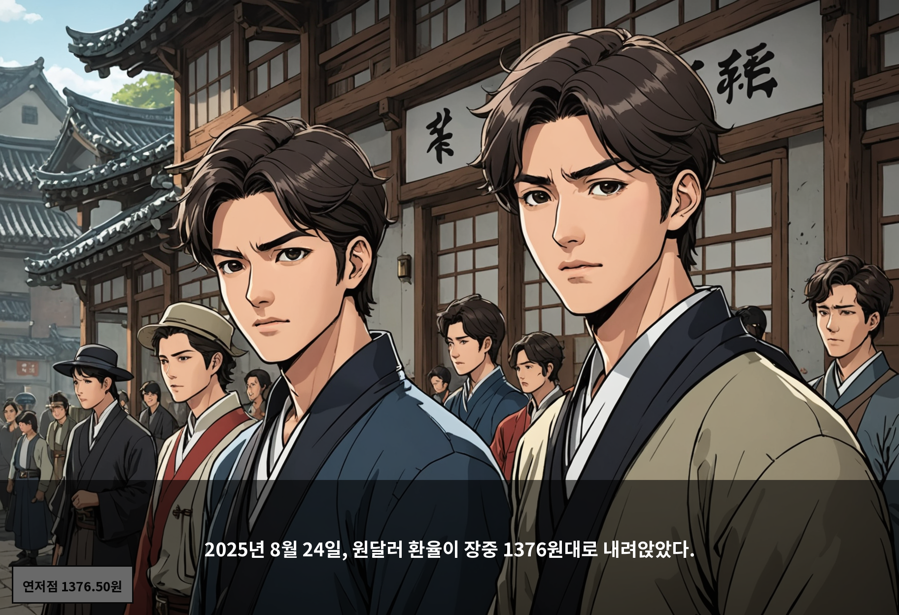 2025년 8월 24일, 원달러 환율이 장중 1376원대로 내려앉았다.