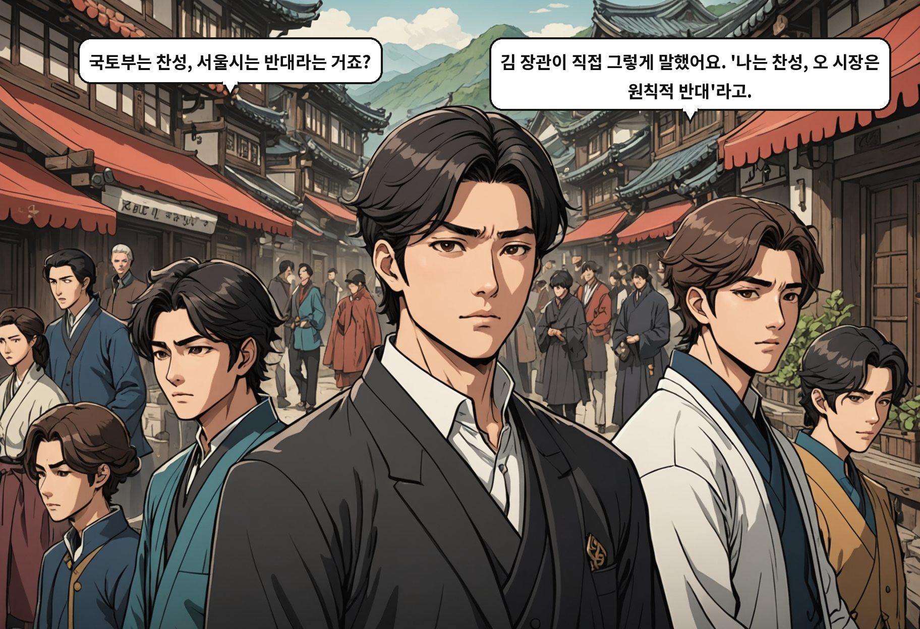 B: 국토부는 찬성, 서울시는 반대라는 거죠? A: 김 장관이 직접 그렇게 말했어요. '나는 찬성, 오 시장은 원칙적 반대'라고.