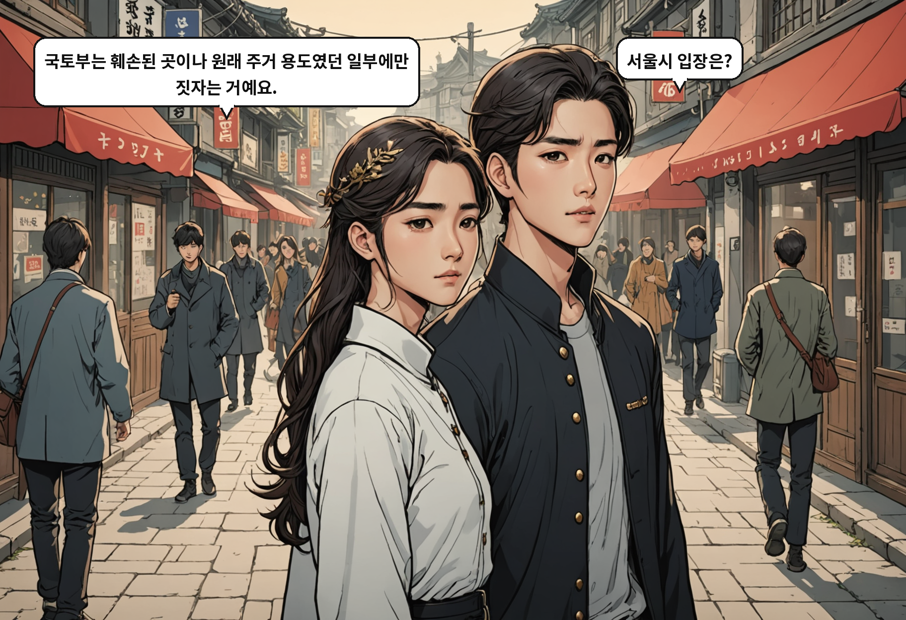 A: 국토부는 훼손된 곳이나 원래 주거 용도였던 일부에만 짓자는 거예요. B: 서울시 입장은?