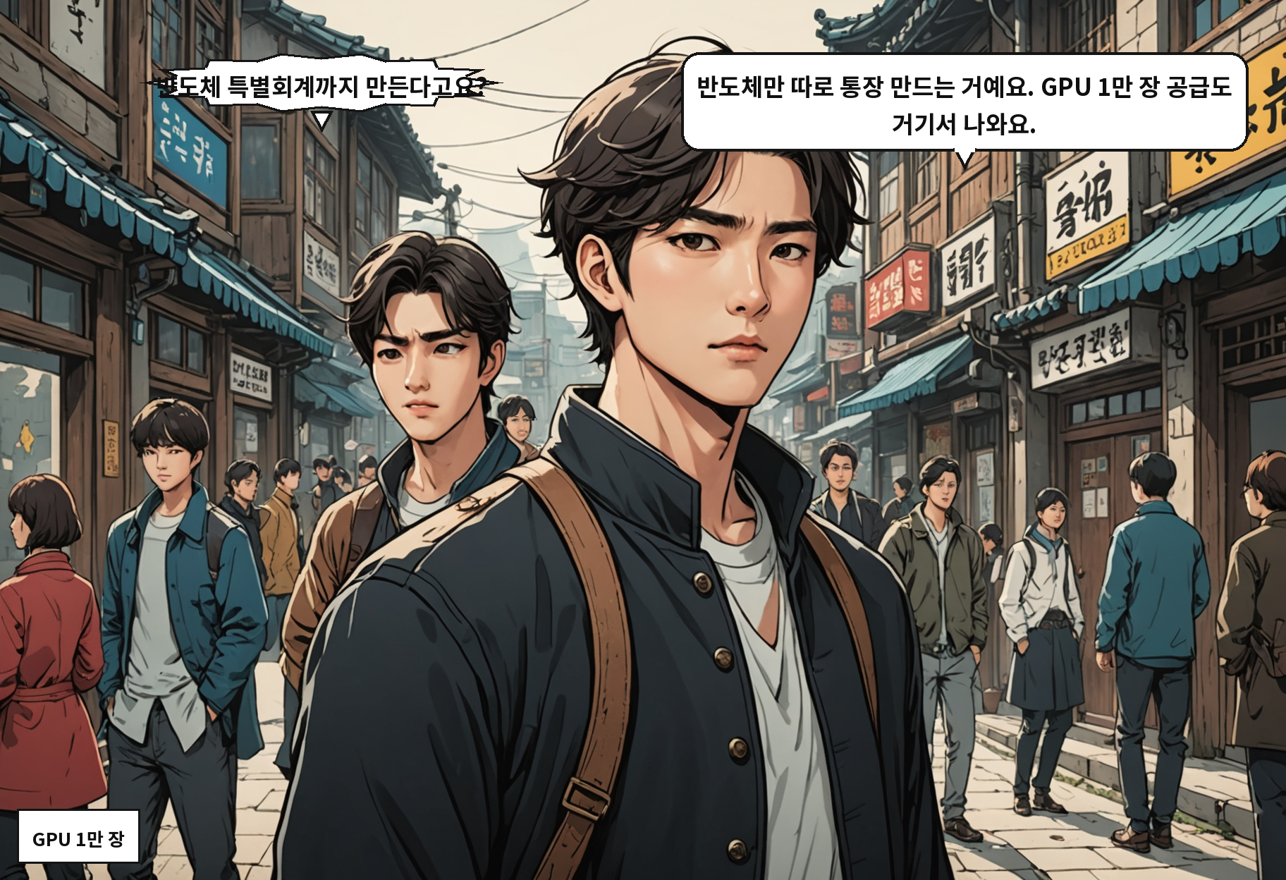 A: 반도체 특별회계까지 만든다고요? B: 반도체만 따로 통장 만드는 거예요. GPU 1만 장 공급도 거기서 나와요.