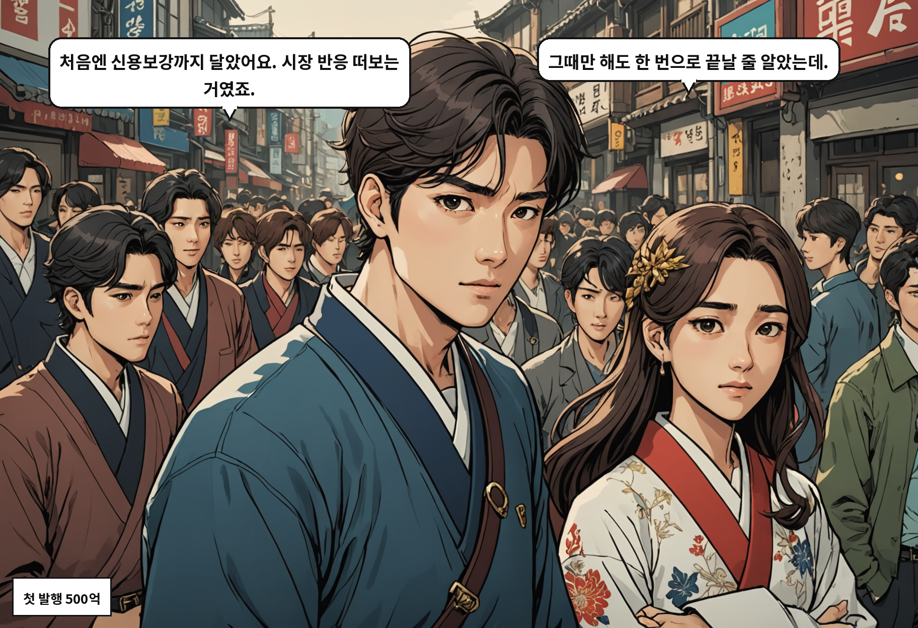 A: 처음엔 신용보강까지 달았어요. 시장 반응 떠보는 거였죠. B: 그때만 해도 한 번으로 끝날 줄 알았는데.