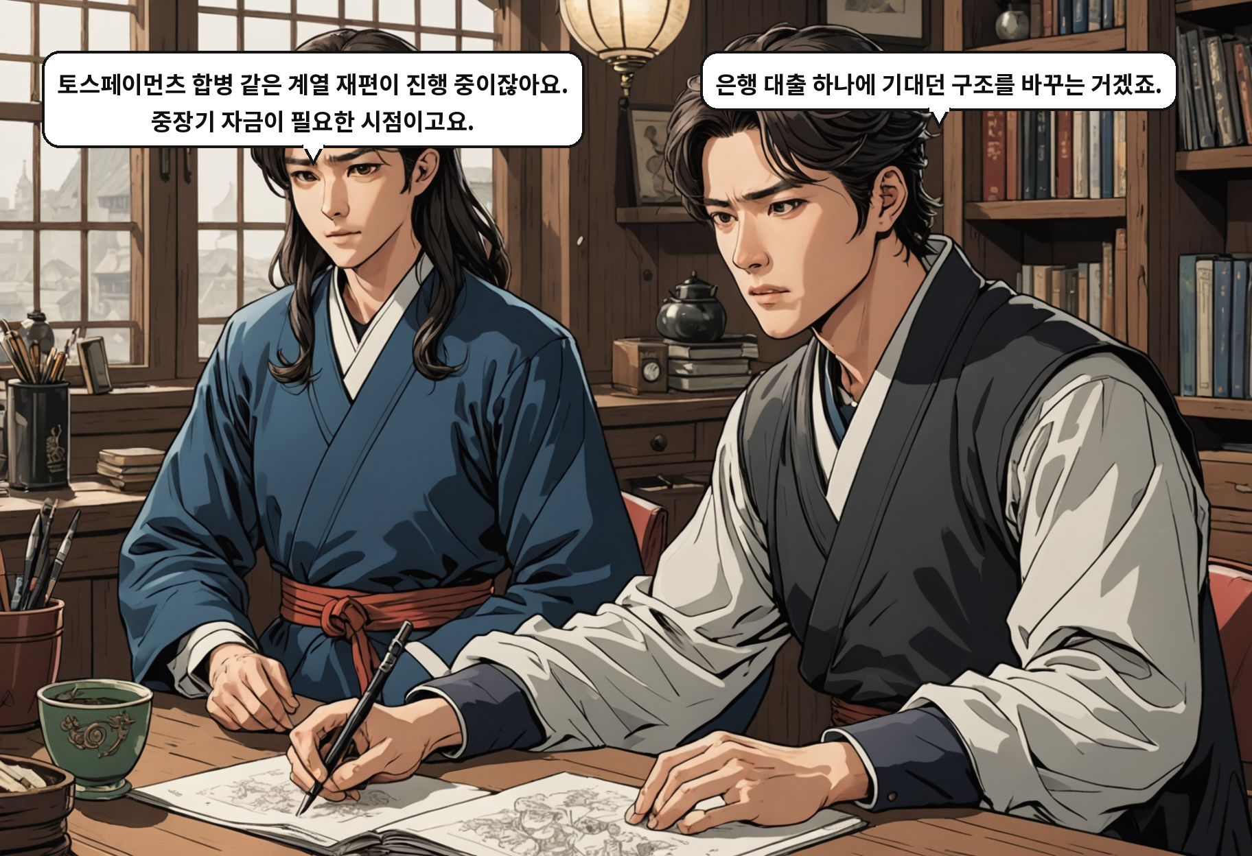 A: 토스페이먼츠 합병 같은 계열 재편이 진행 중이잖아요. 중장기 자금이 필요한 시점이고요. B: 은행 대출 하나에 기대던 구조를 바꾸는 거겠죠.