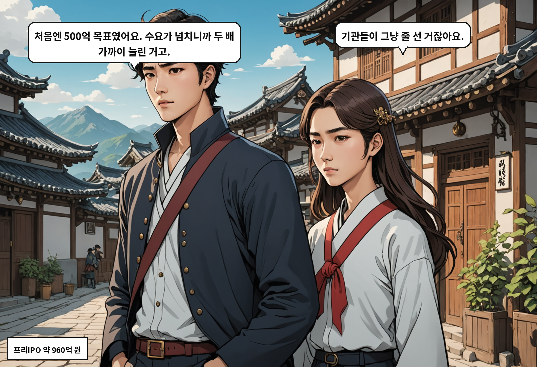 B: 처음엔 500억 목표였어요. 수요가 넘치니까 두 배 가까이 늘린 거고. A: 기관들이 그냥 줄 선 거잖아요.
