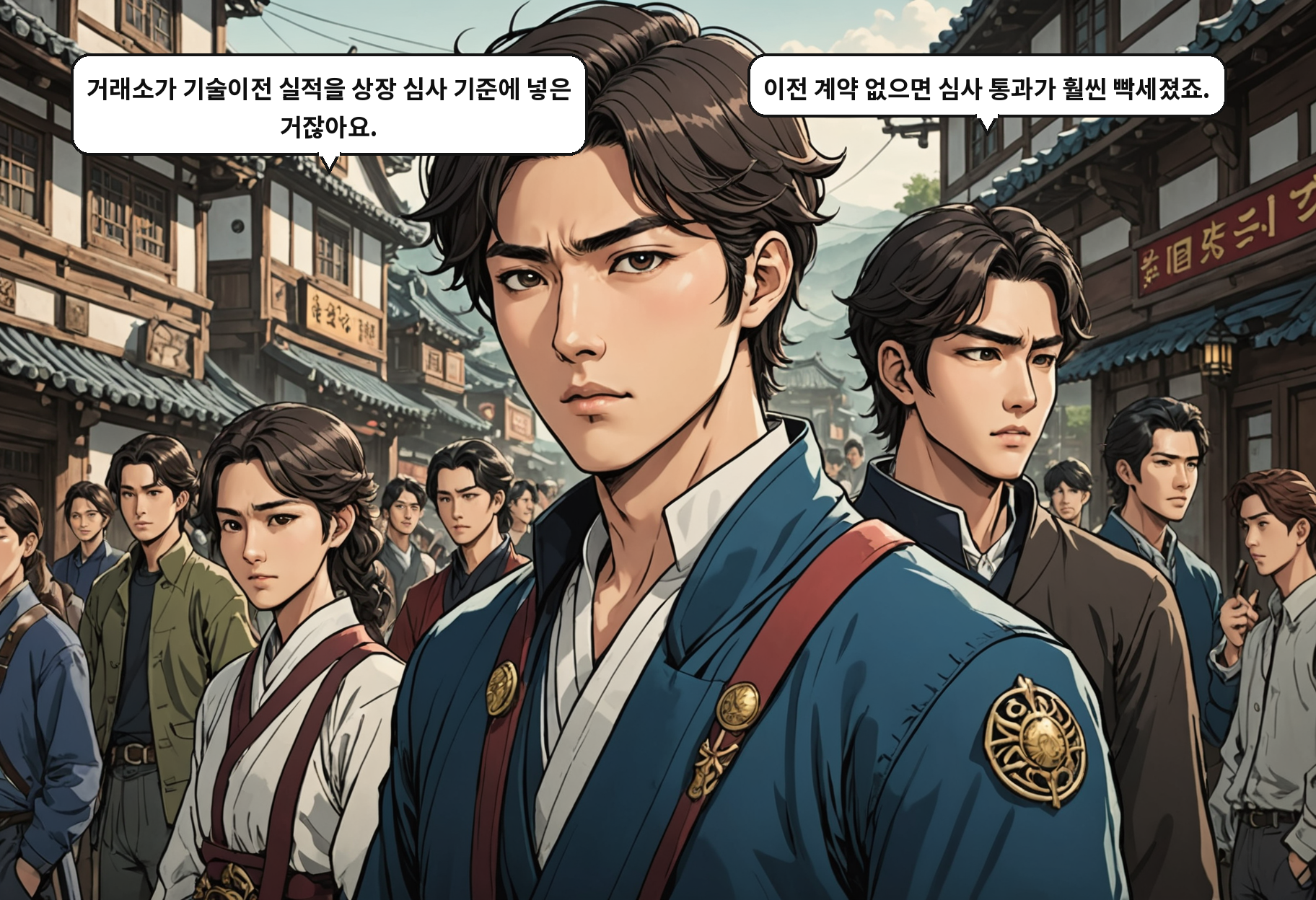 A: 거래소가 기술이전 실적을 상장 심사 기준에 넣은 거잖아요. B: 이전 계약 없으면 심사 통과가 훨씬 빡세졌죠.