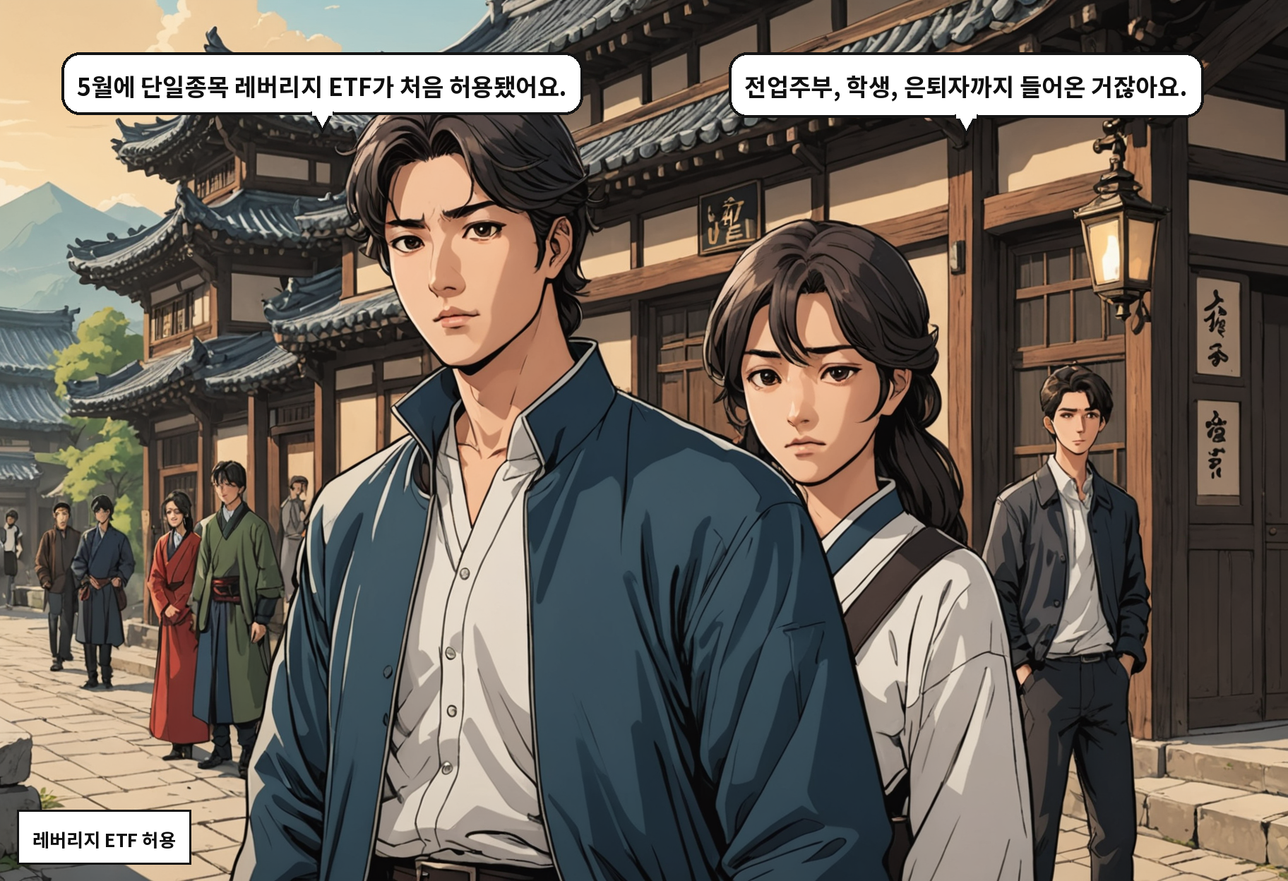 B: 5월에 단일종목 레버리지 ETF가 처음 허용됐어요. A: 전업주부, 학생, 은퇴자까지 들어온 거잖아요.