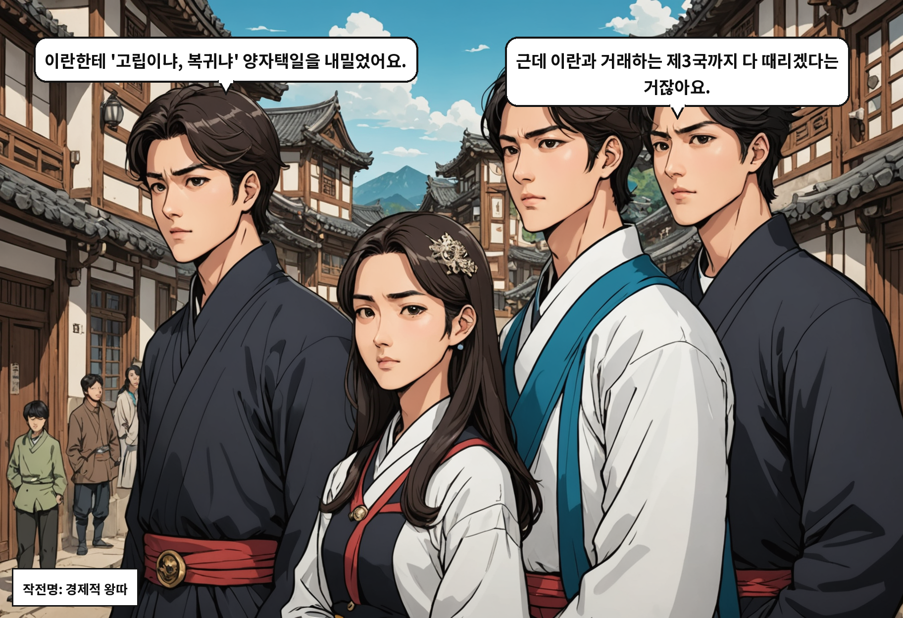 A: 이란한테 '고립이냐, 복귀냐' 양자택일을 내밀었어요. B: 근데 이란과 거래하는 제3국까지 다 때리겠다는 거잖아요.