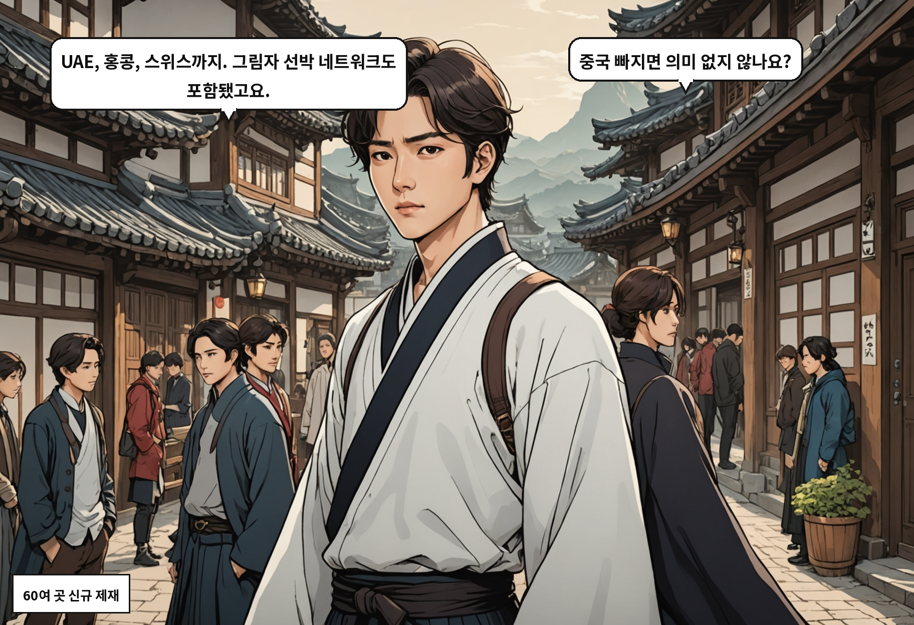 B: UAE, 홍콩, 스위스까지. 그림자 선박 네트워크도 포함됐고요. A: 중국 빠지면 의미 없지 않나요?