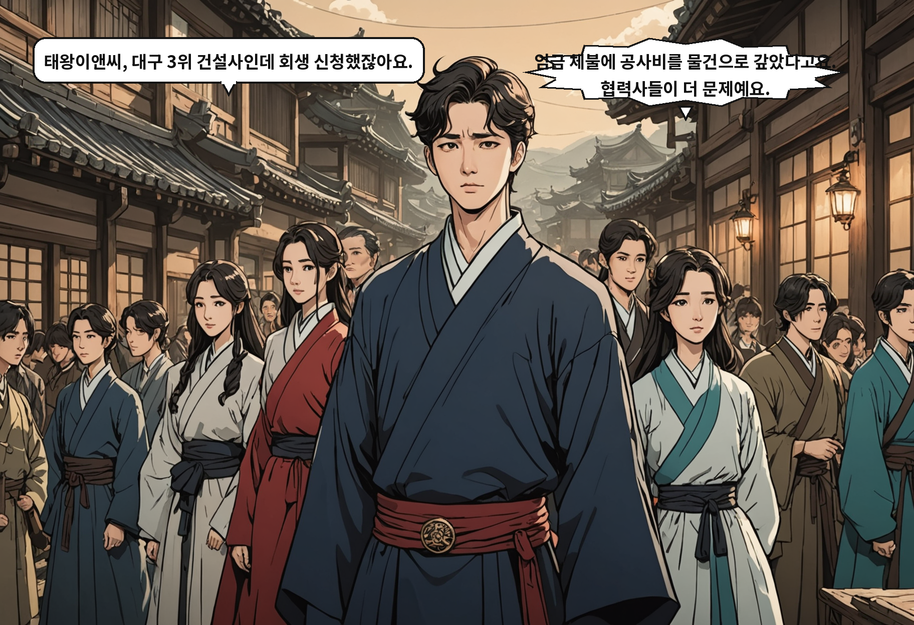 A: 태왕이앤씨, 대구 3위 건설사인데 회생 신청했잖아요. B: 임금 체불에 공사비를 물건으로 갚았다고요. 협력사들이 더 문제예요.