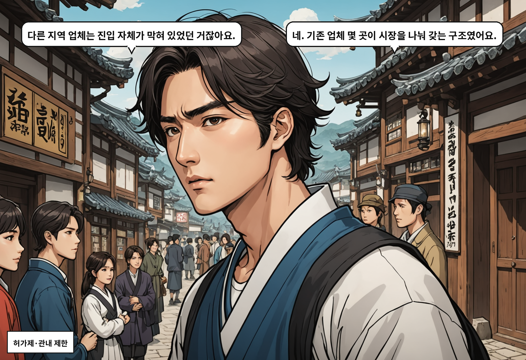 B: 다른 지역 업체는 진입 자체가 막혀 있었던 거잖아요. A: 네. 기존 업체 몇 곳이 시장을 나눠 갖는 구조였어요.
