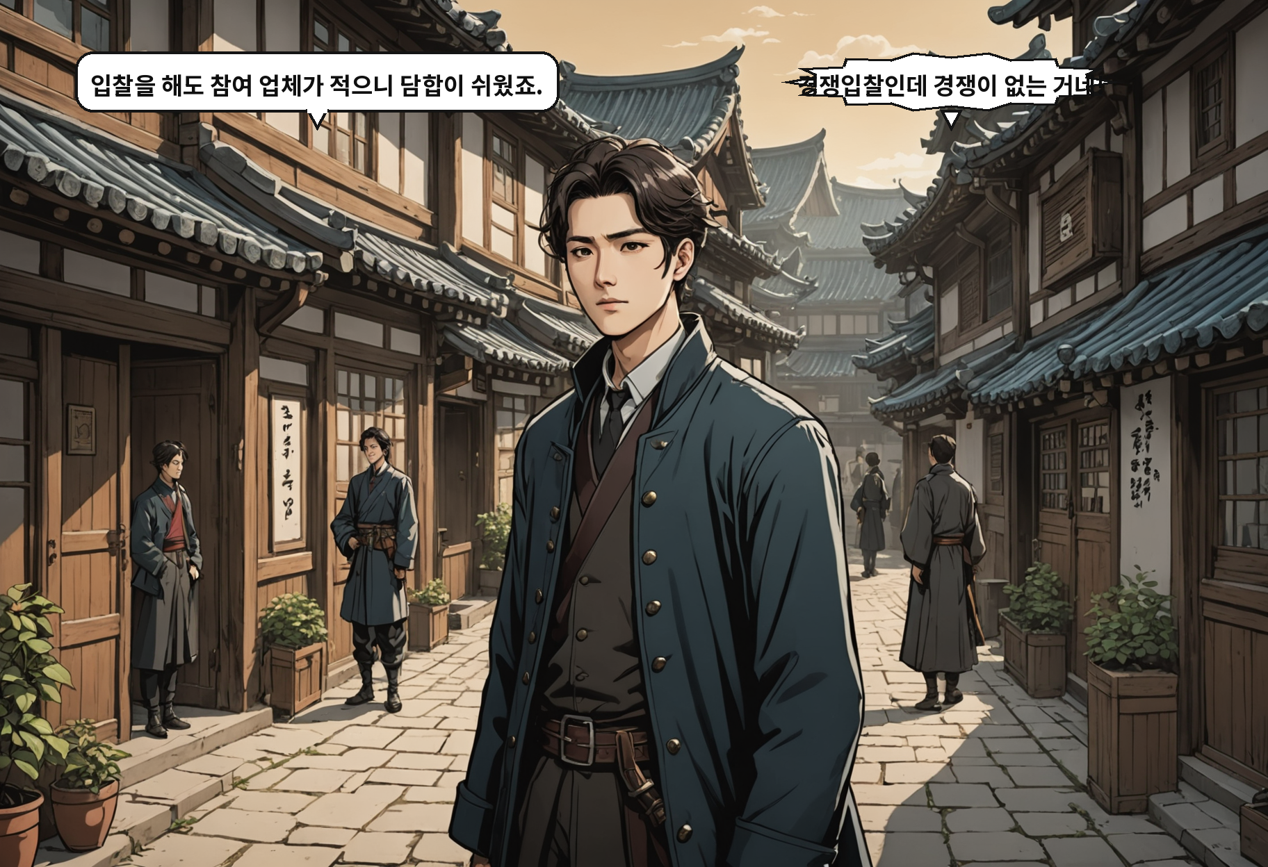A: 입찰을 해도 참여 업체가 적으니 담합이 쉬웠죠. B: 경쟁입찰인데 경쟁이 없는 거네!