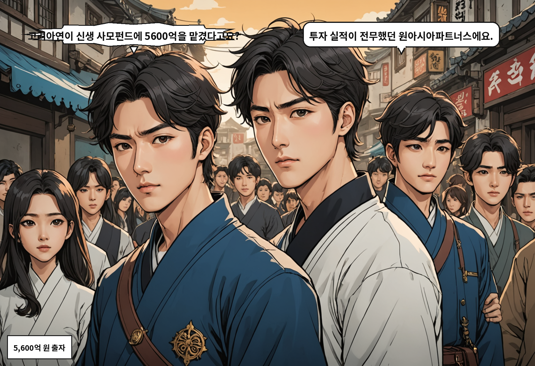 A: 고려아연이 신생 사모펀드에 5600억을 맡겼다고요? B: 투자 실적이 전무했던 원아시아파트너스에요.