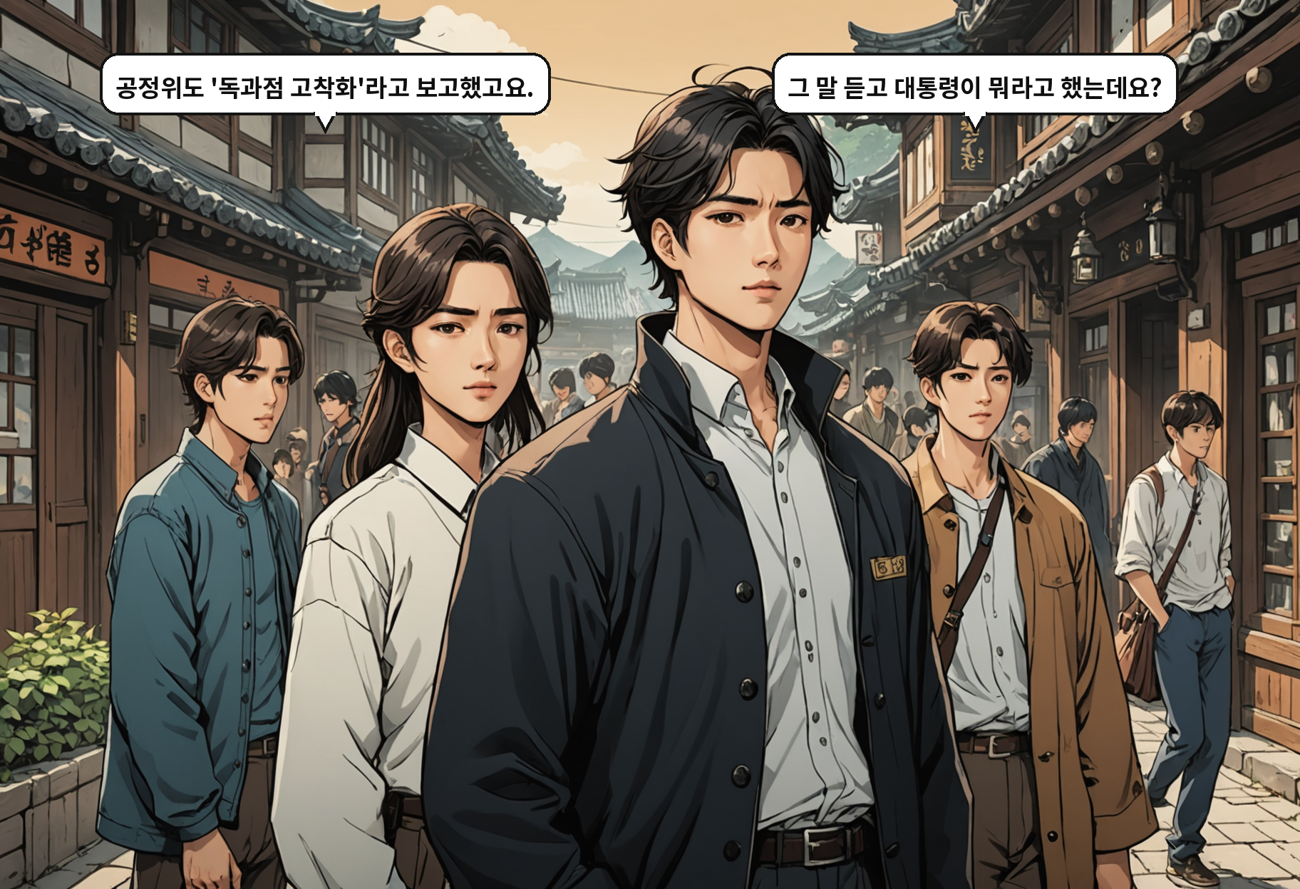 B: 공정위도 '독과점 고착화'라고 보고했고요. A: 그 말 듣고 대통령이 뭐라고 했는데요?