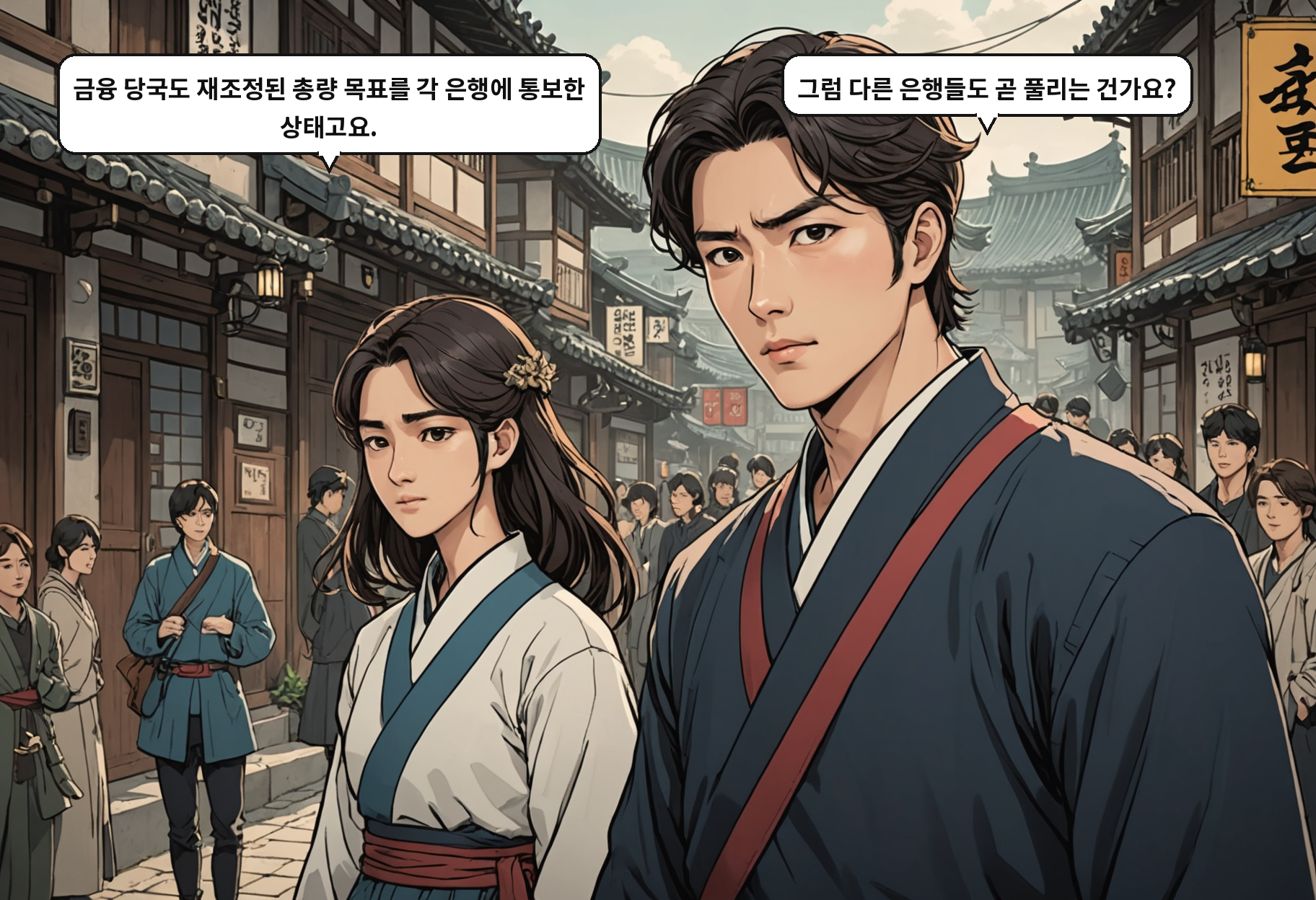 B: 금융 당국도 재조정된 총량 목표를 각 은행에 통보한 상태고요. A: 그럼 다른 은행들도 곧 풀리는 건가요?