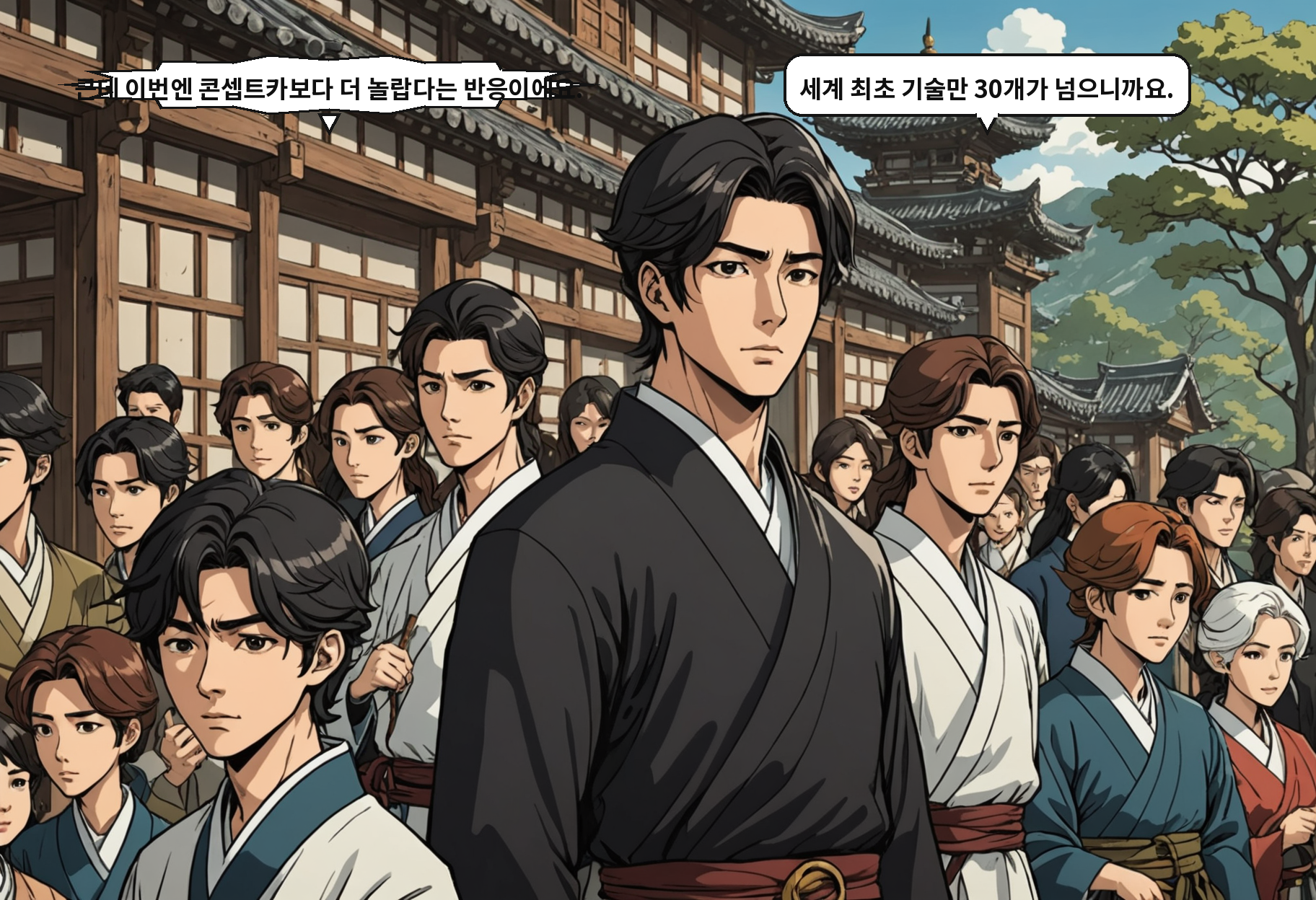 A: 근데 이번엔 콘셉트카보다 더 놀랍다는 반응이에요. B: 세계 최초 기술만 30개가 넘으니까요.