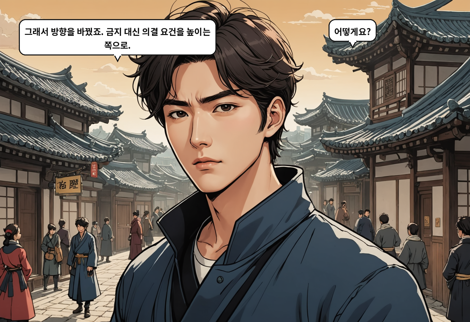 B: 그래서 방향을 바꿨죠. 금지 대신 의결 요건을 높이는 쪽으로. A: 어떻게요?