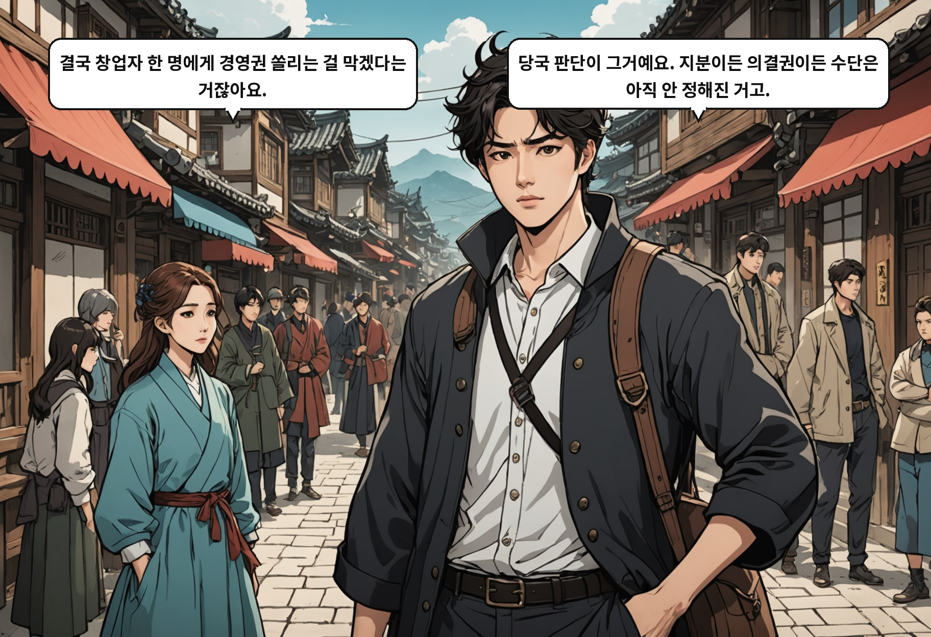A: 결국 창업자 한 명에게 경영권 쏠리는 걸 막겠다는 거잖아요. B: 당국 판단이 그거예요. 지분이든 의결권이든 수단은 아직 안 정해진 거고.
