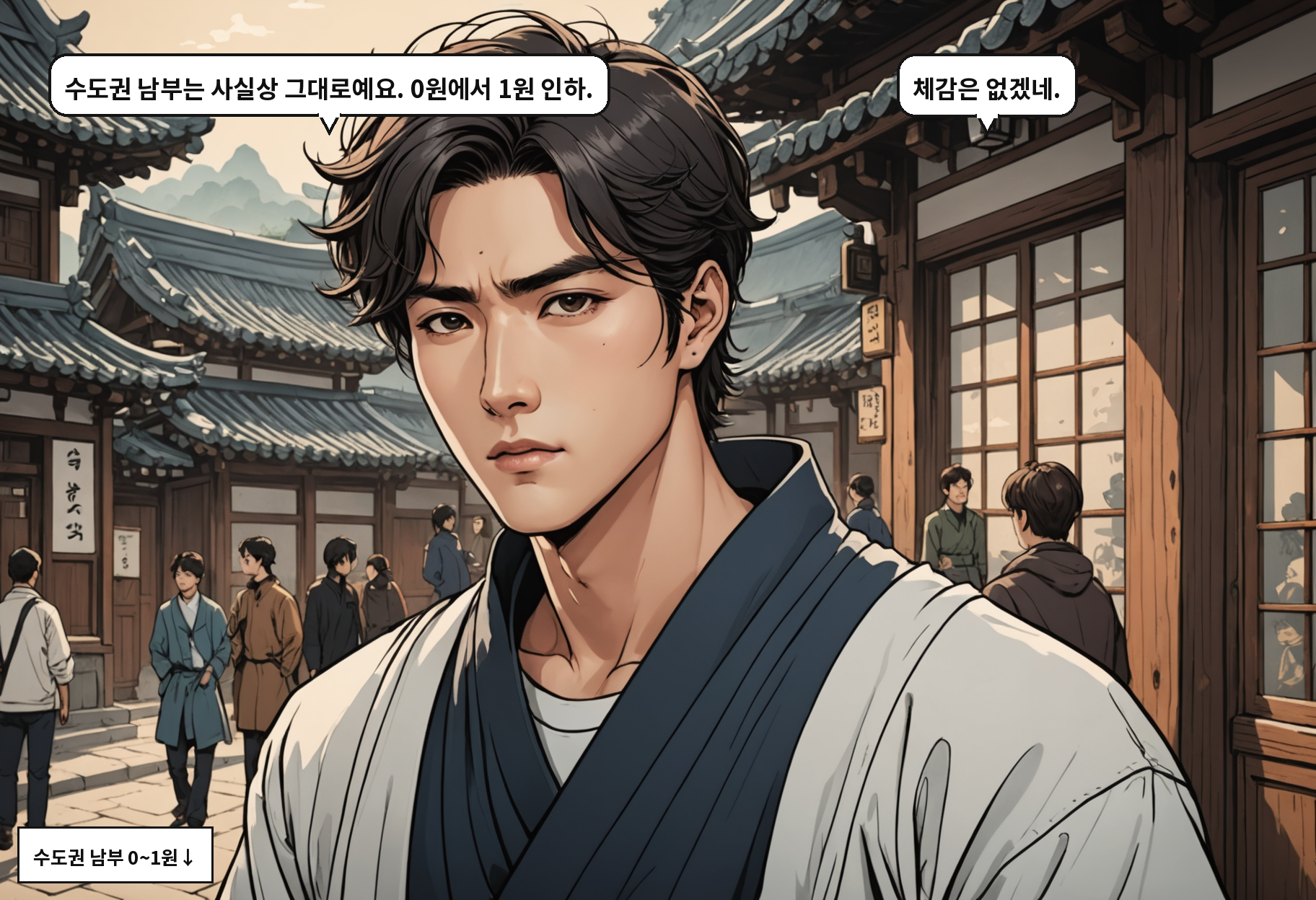 B: 수도권 남부는 사실상 그대로예요. 0원에서 1원 인하. A: 체감은 없겠네.