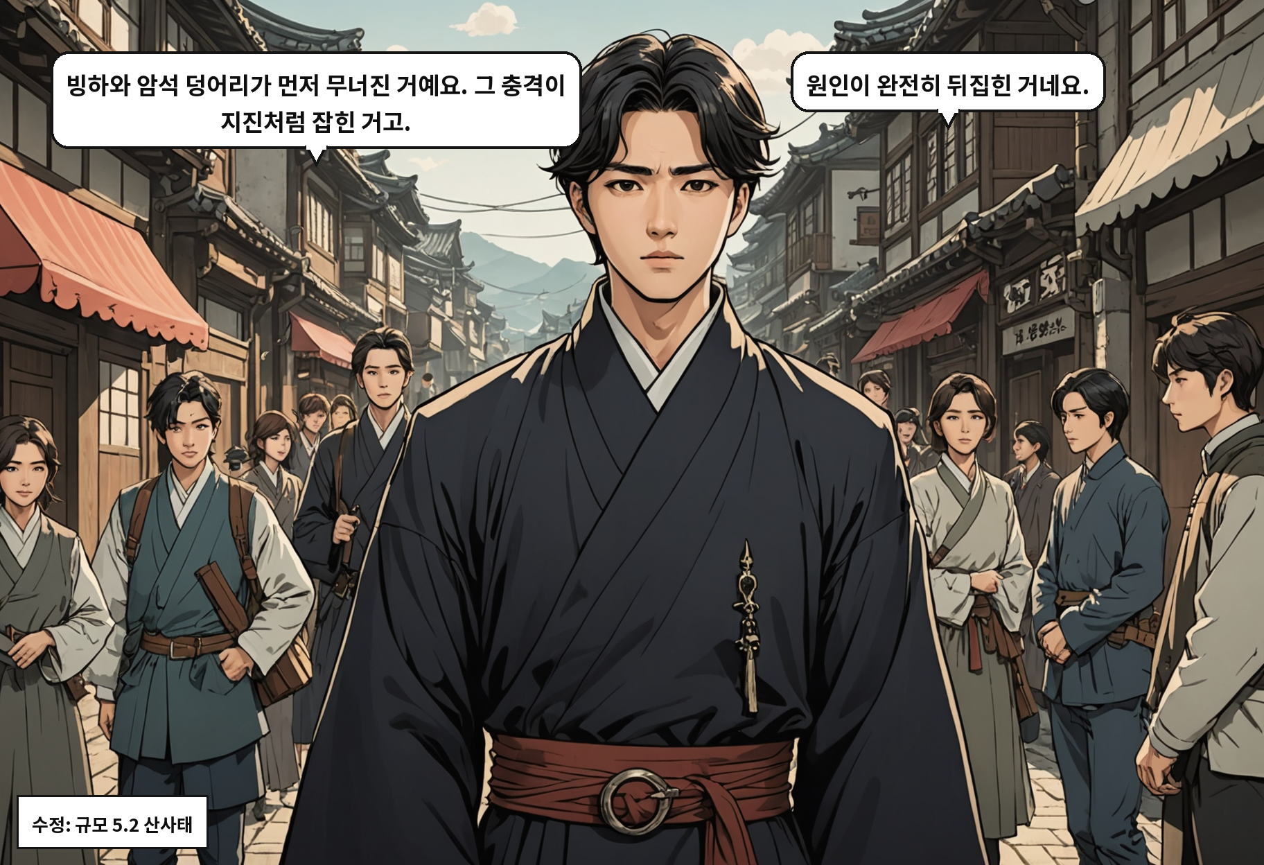 B: 빙하와 암석 덩어리가 먼저 무너진 거예요. 그 충격이 지진처럼 잡힌 거고. A: 원인이 완전히 뒤집힌 거네요.