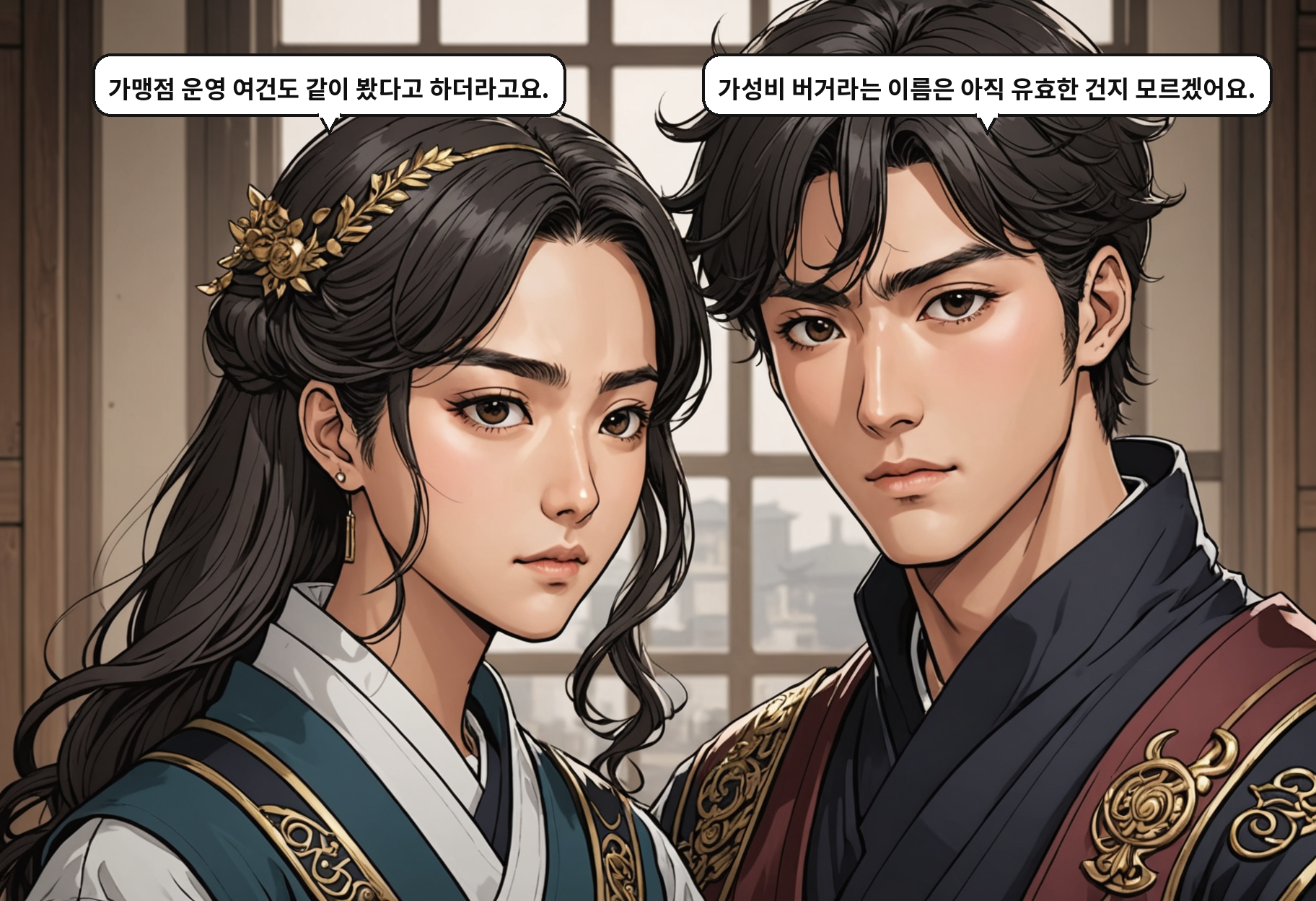 B: 가맹점 운영 여건도 같이 봤다고 하더라고요. A: 가성비 버거라는 이름은 아직 유효한 건지 모르겠어요.